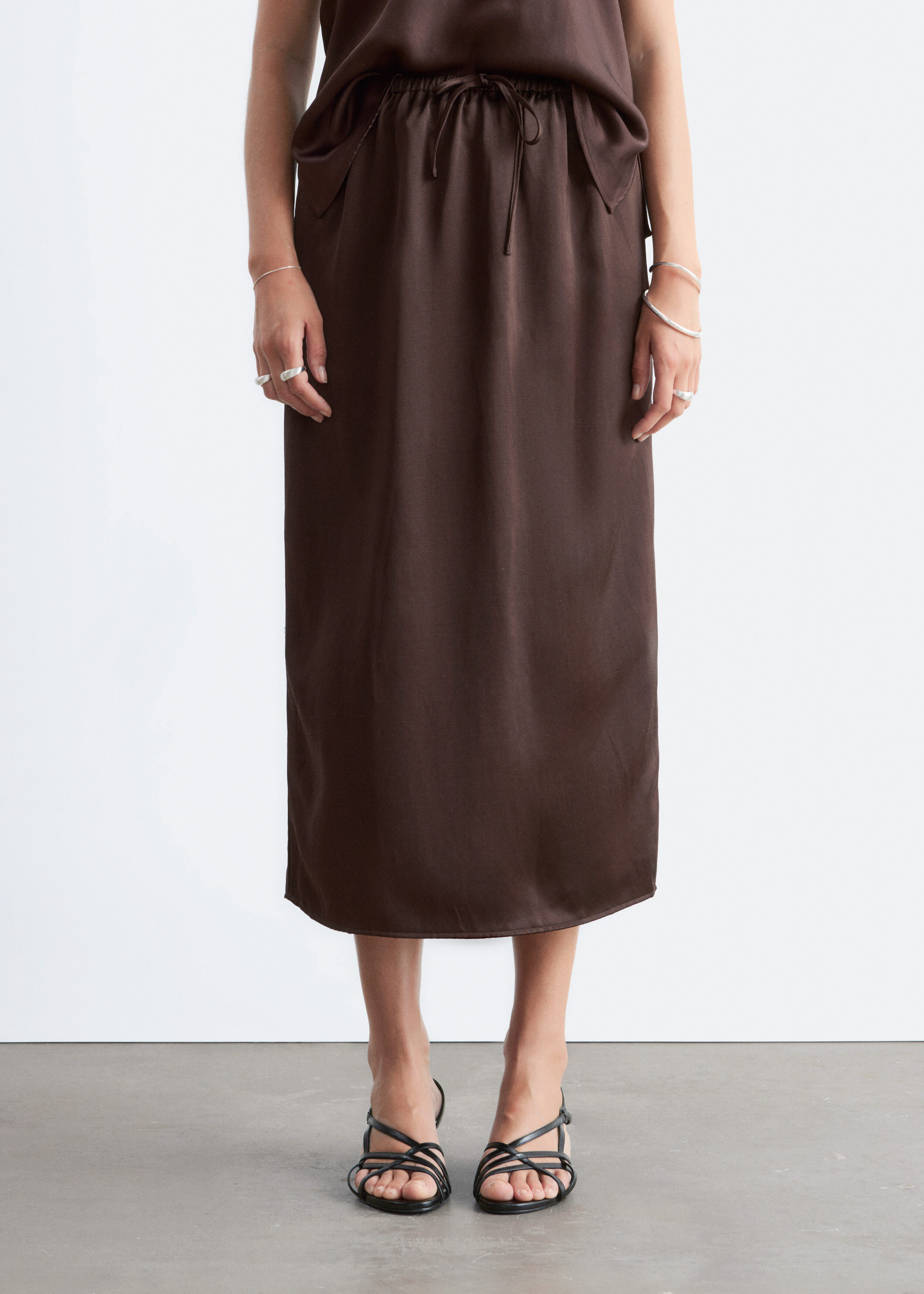 & Other Stories DRAWSTRING MIDI SKIRT