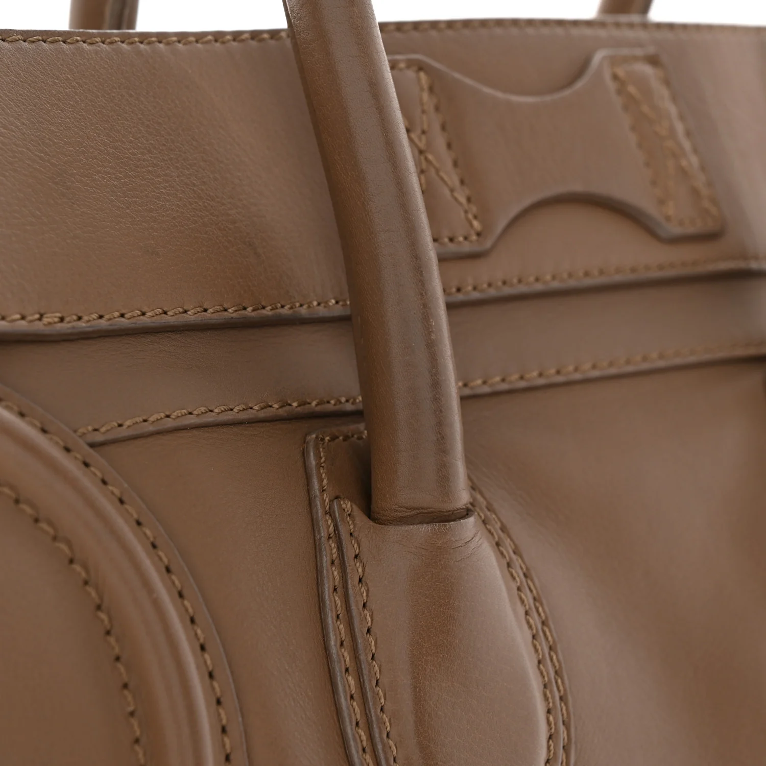 Smooth Calfskin Mini Luggage Camel - Top Club