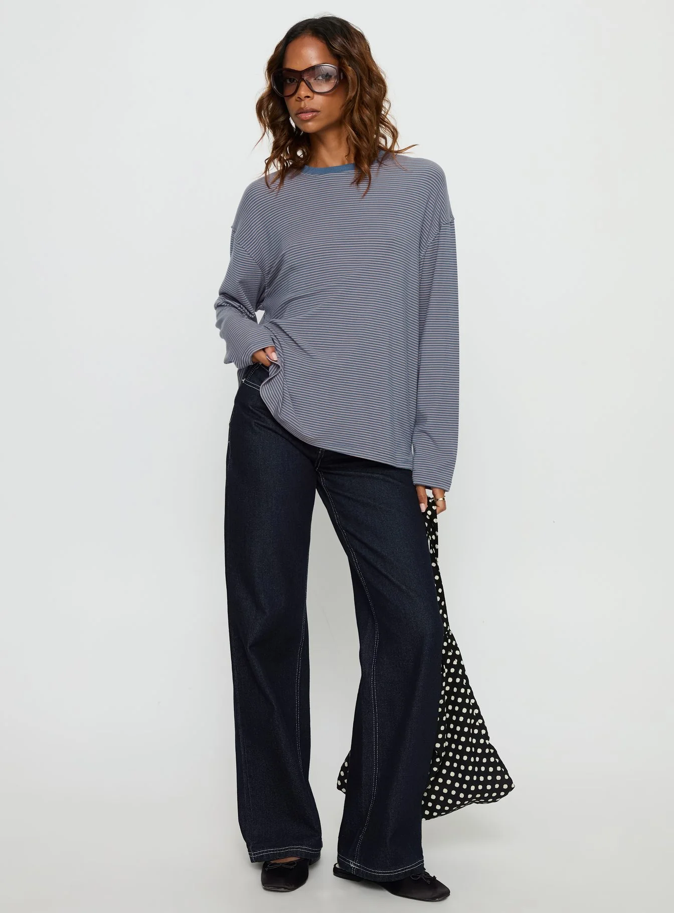 Marlah Long Sleeve Top Blue Stripe