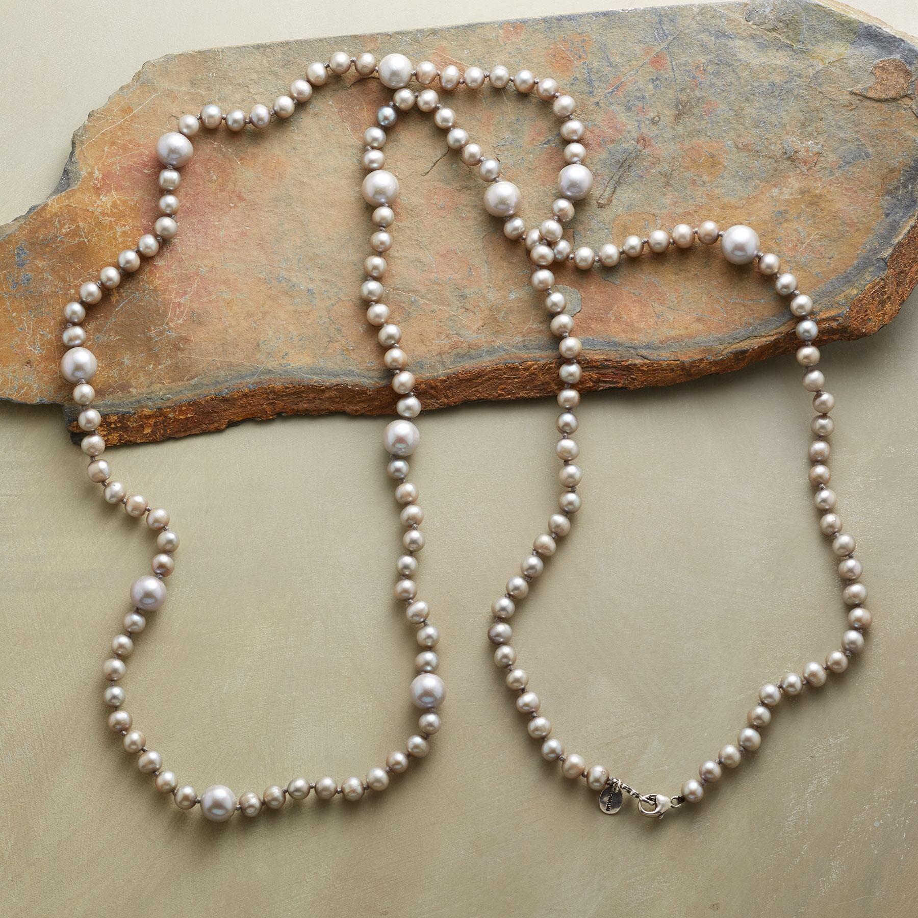 Silvery Satellite Pearl Necklace - Sundance Living