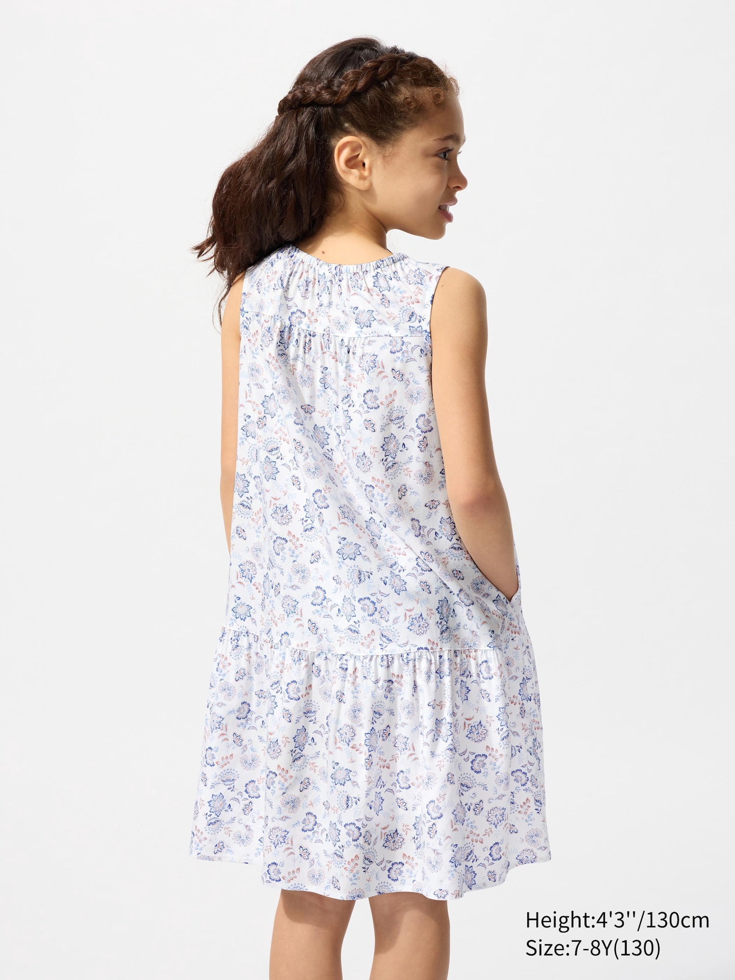 GIRLS Printed Tiered Sleeveless Dress