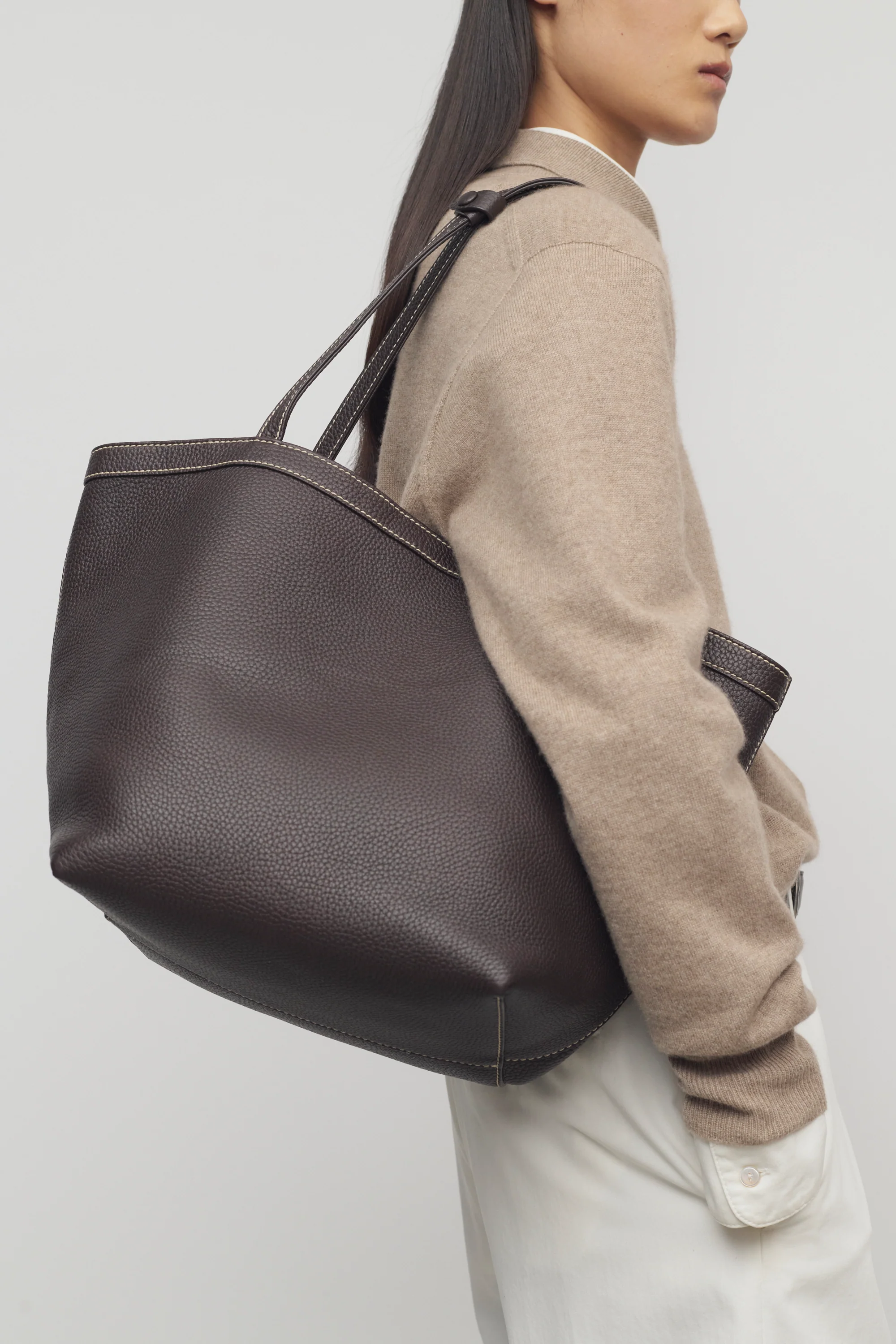 Park Tote Three Stitch Bag in Leather - Top Club