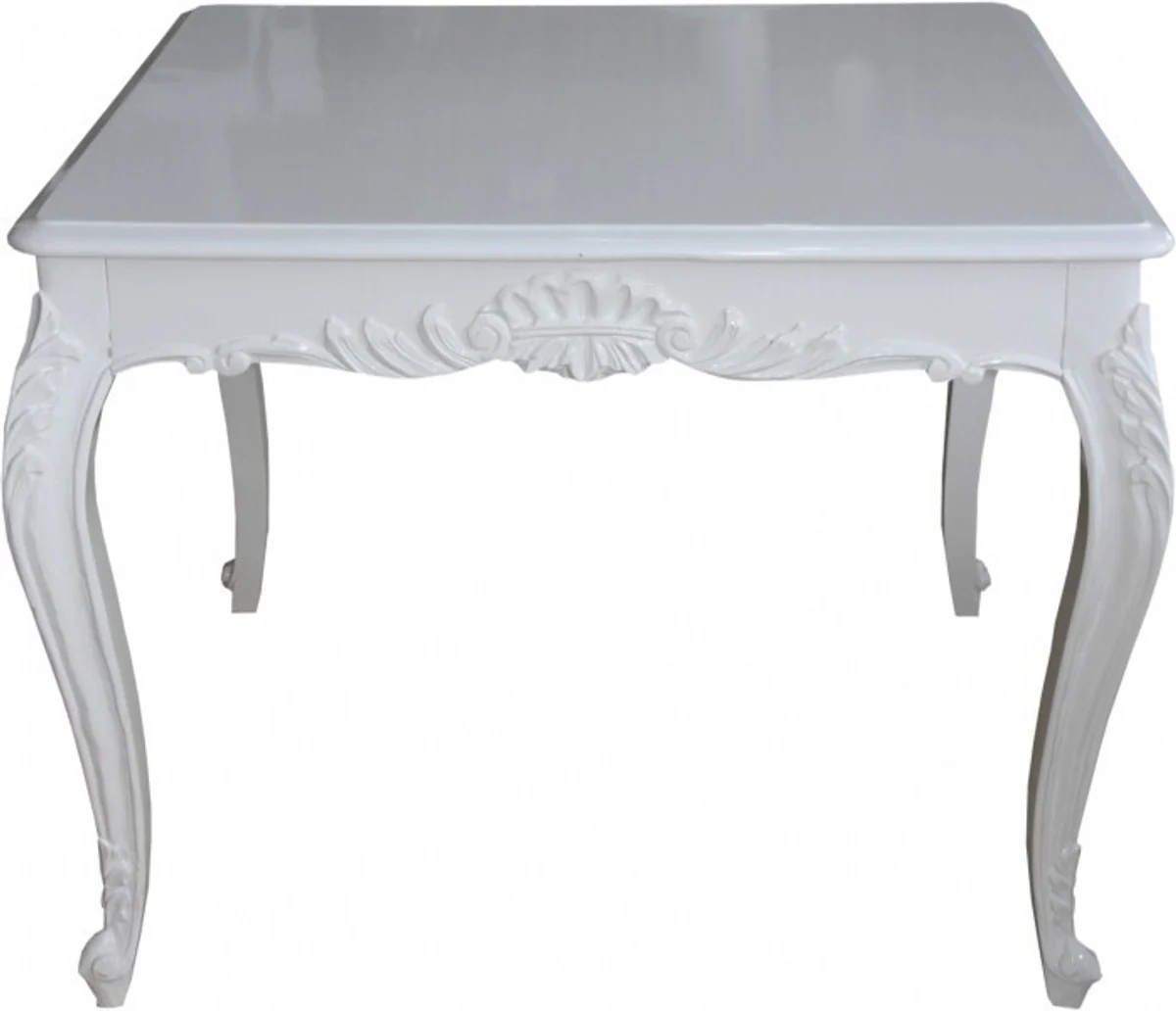 Baroque dining table white 100 cm x 100 cm - dining room table - antique style furniture