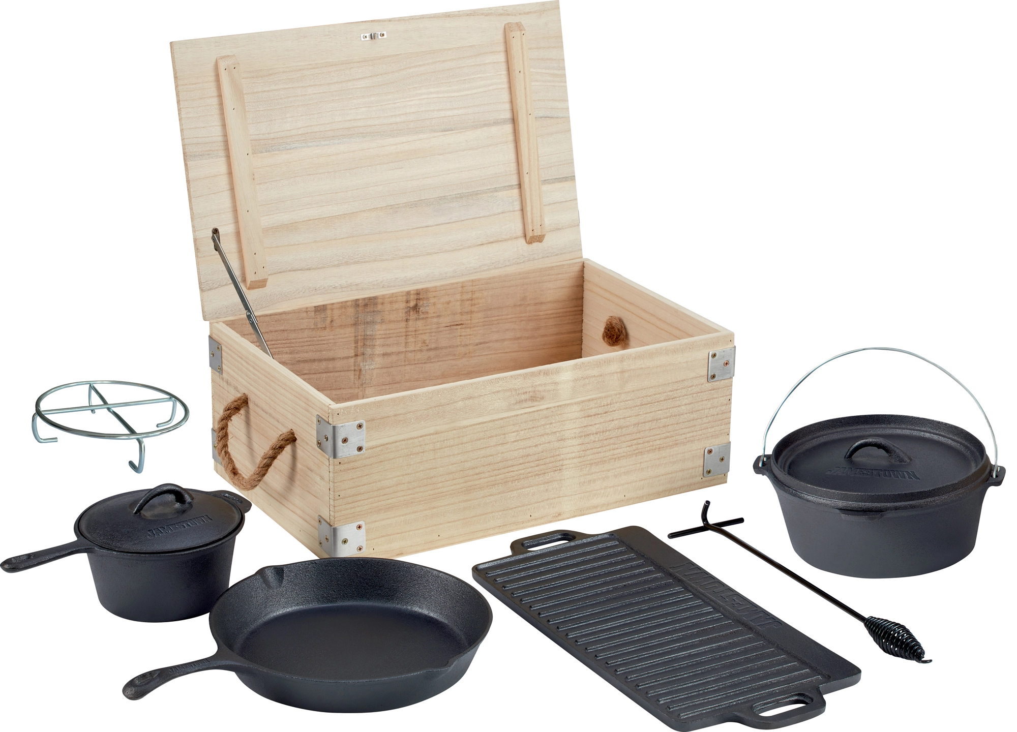 Accessori barbecue Dutch Oven Jamestown nero 6 pz