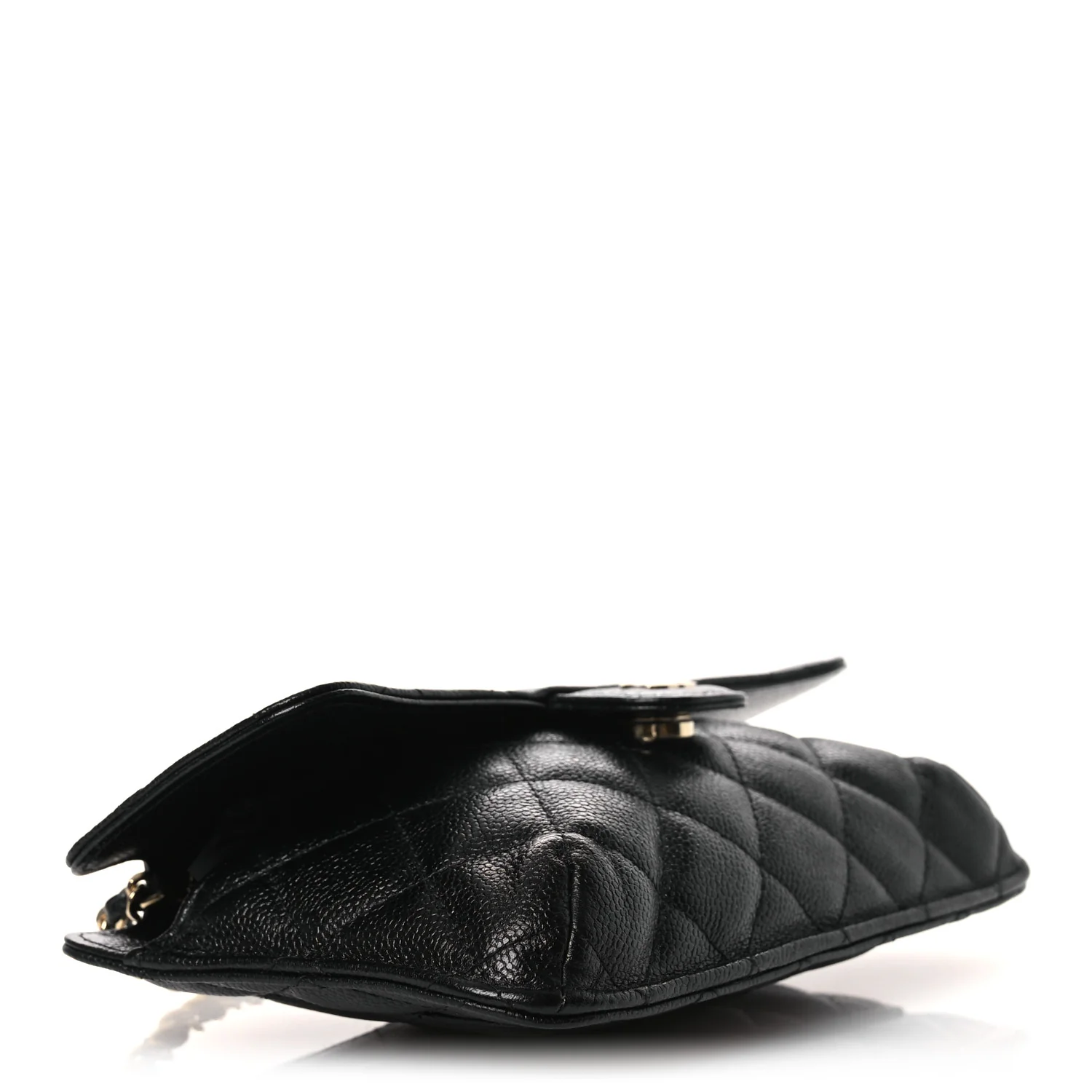 Caviar Fabric Foldable Tote Bag With Chain Black Multicolor - Top Club