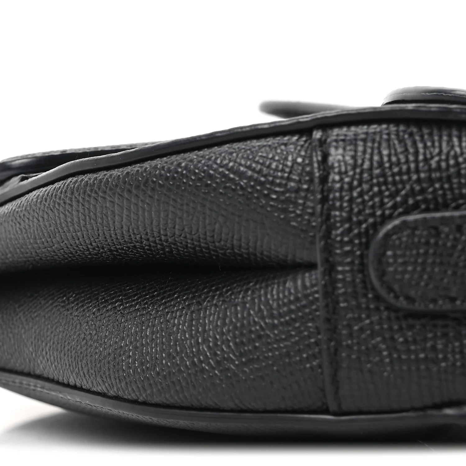 Grained Calfskin Mini Saddle Bag Black - Top Club