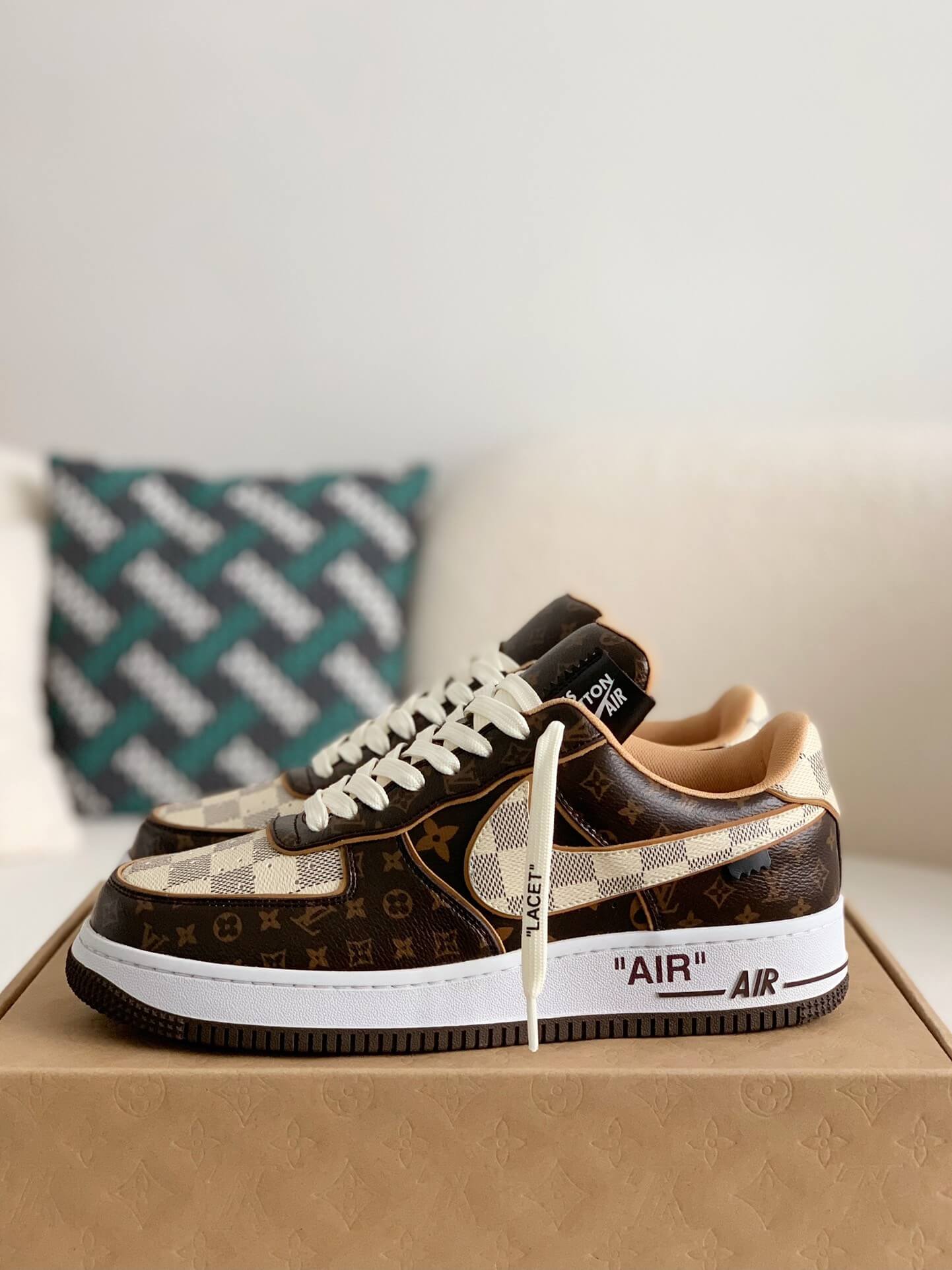 Louis Vuitton X Air Force 1 Low Trainer Brown Monogram Sneakers - Sneaker Replica Workshop