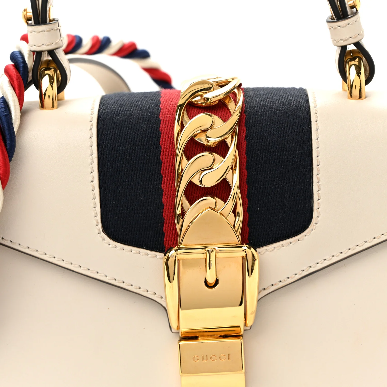 Calfskin Mini Sylvie Top Handle Bag White - Top Club