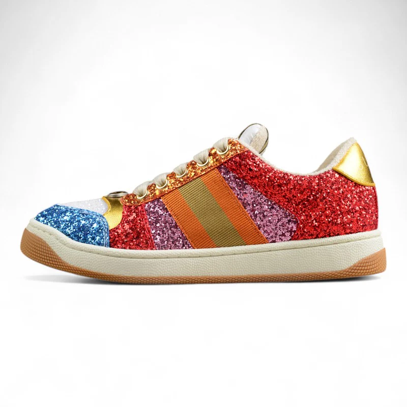 Gucci Glitter-Embellished Screener Sneakers - Sneaker Replica Workshop