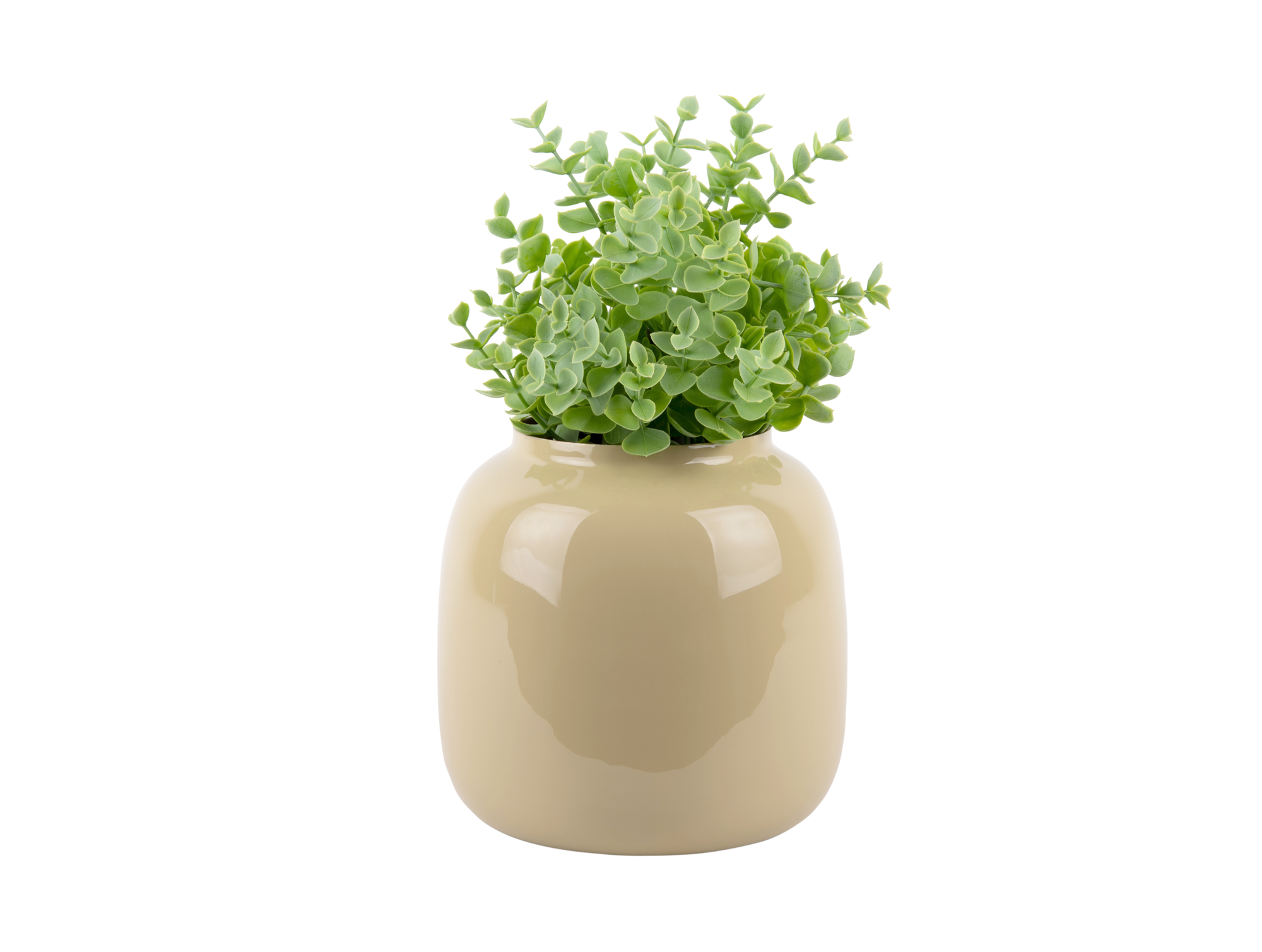 Vase Ivy medium iron enamel latte brown