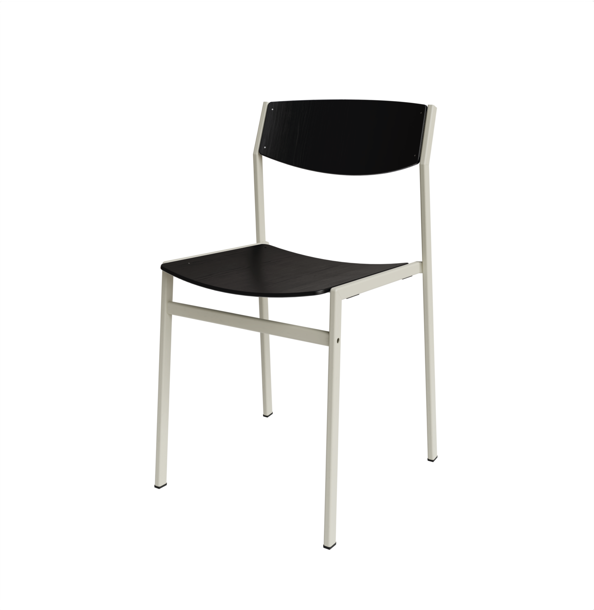 Dining 50 ZA Hout - Frame RAL1013 Pearl White + Eiken Fineer Zwart