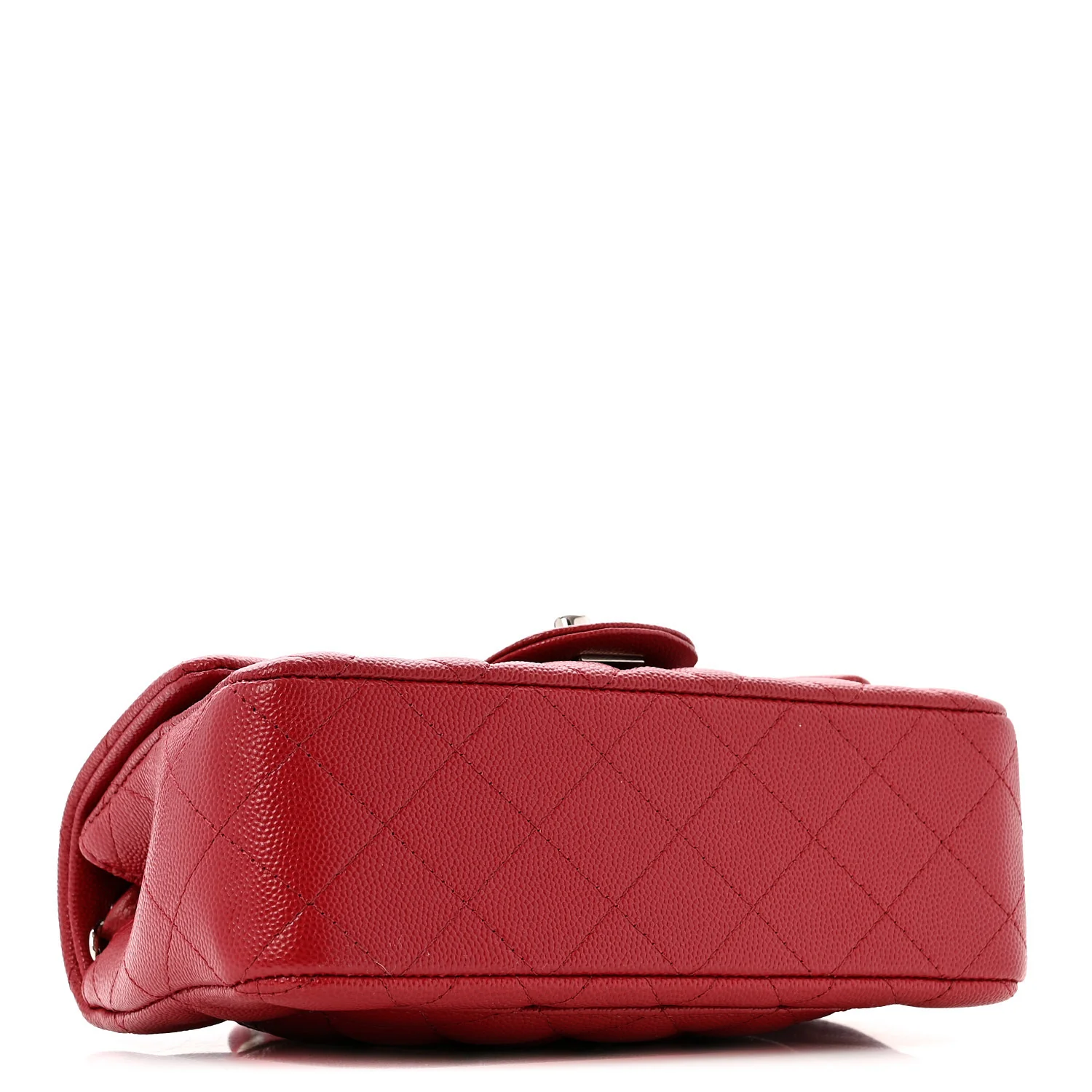 Caviar Quilted Mini Rectangular Flap Dark Red - Top Club
