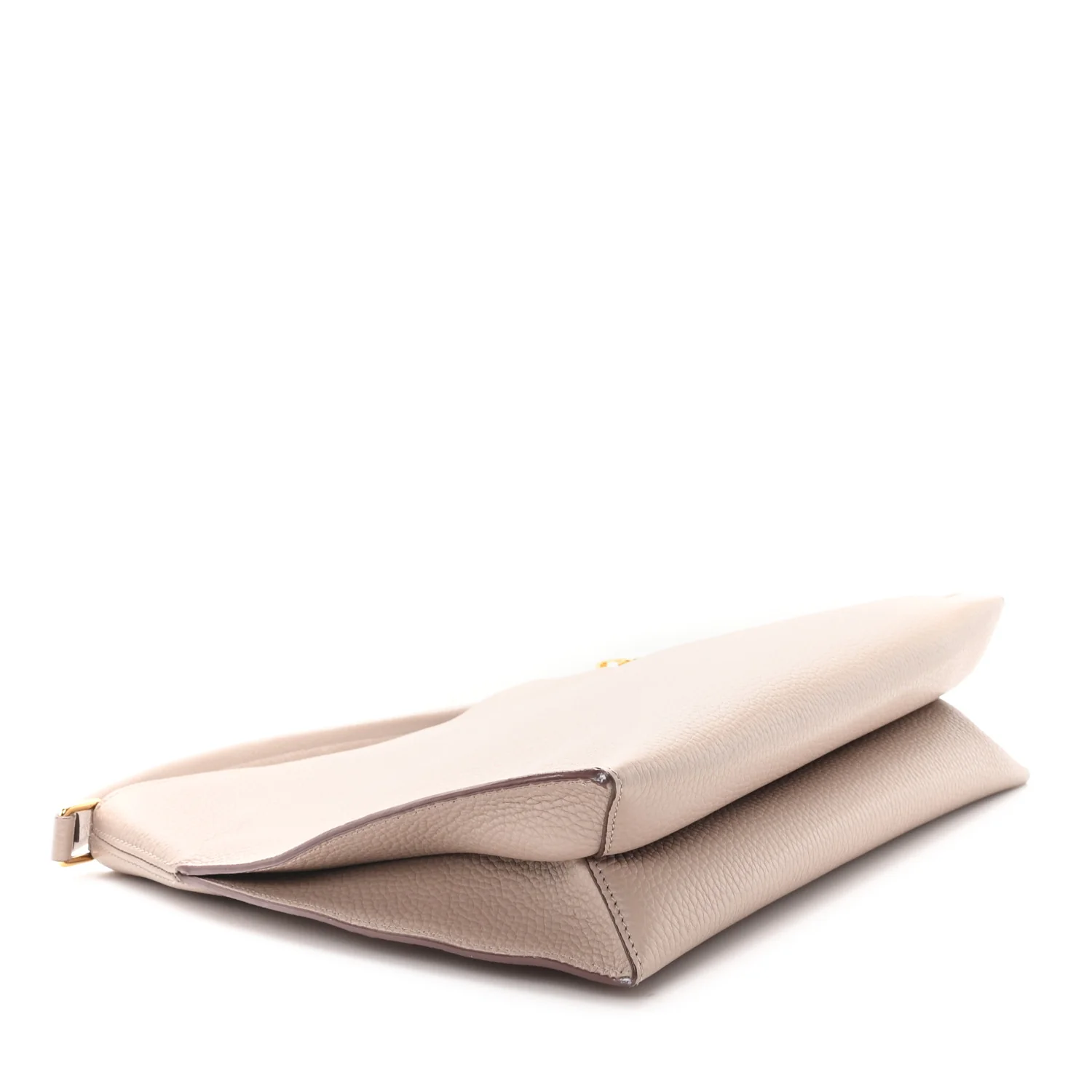 Pebbled Calfskin Small Alix Padlock Zip Hobo Bag Beige - Top Club