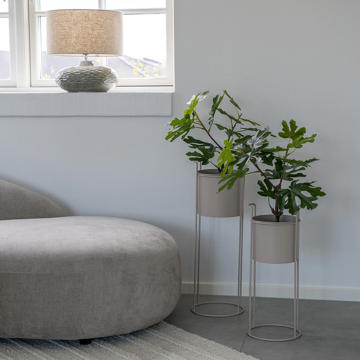 Staande plantenbak Pepijn - set van 2 Beige
