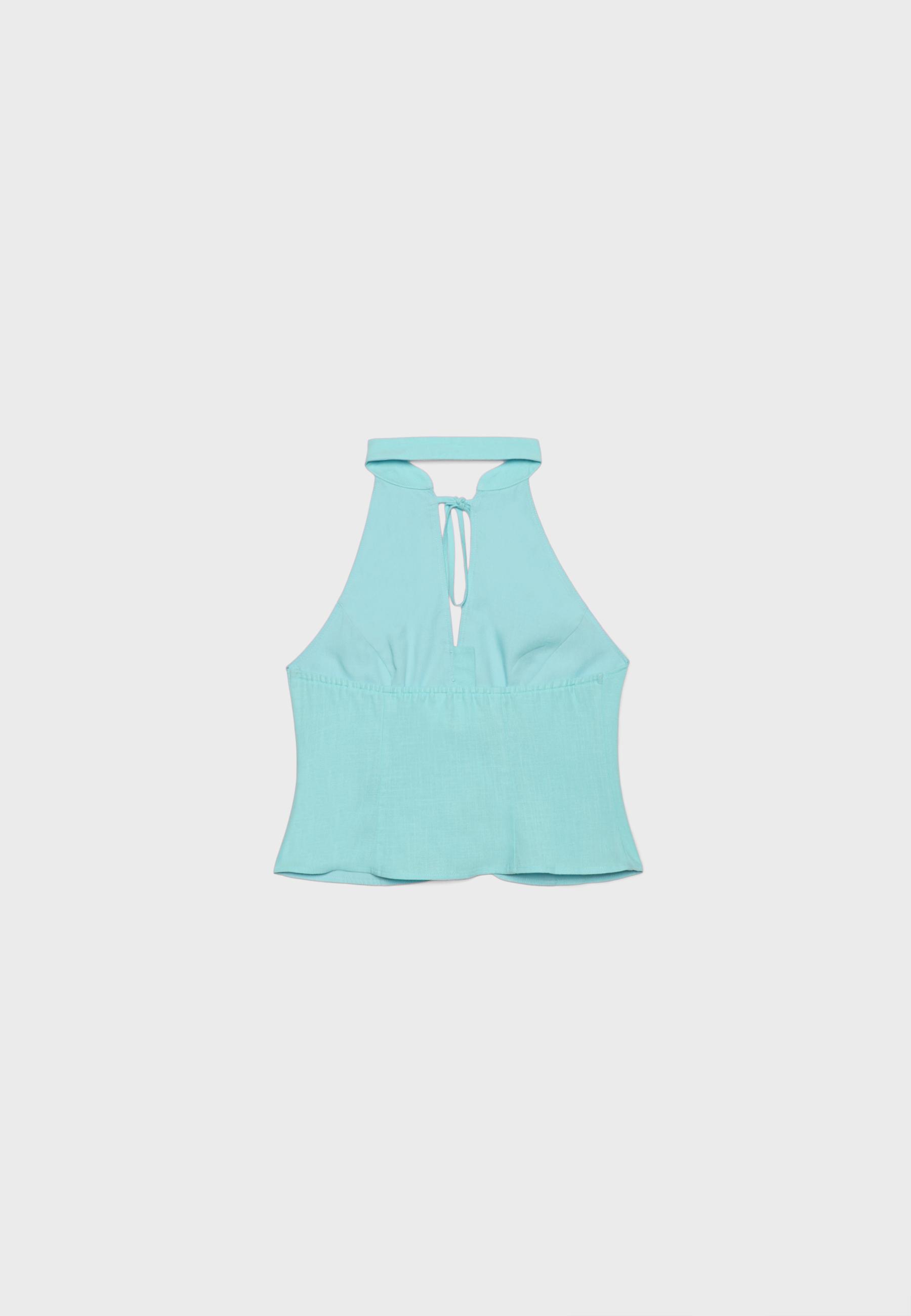 QIPAO HALTER BUTTON TOP
