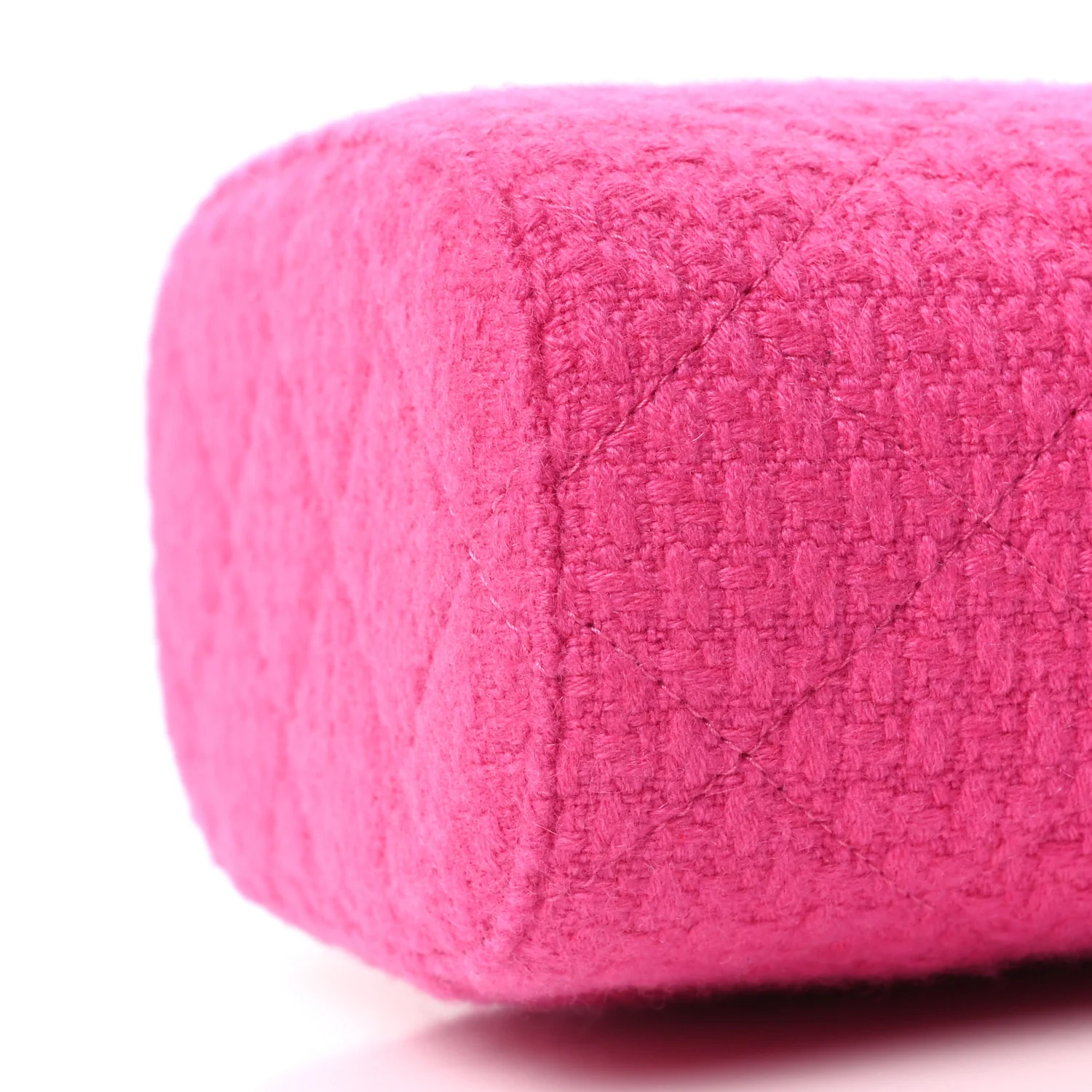 Tweed Quilted Small Vanity Case Fuchsia - Top Club