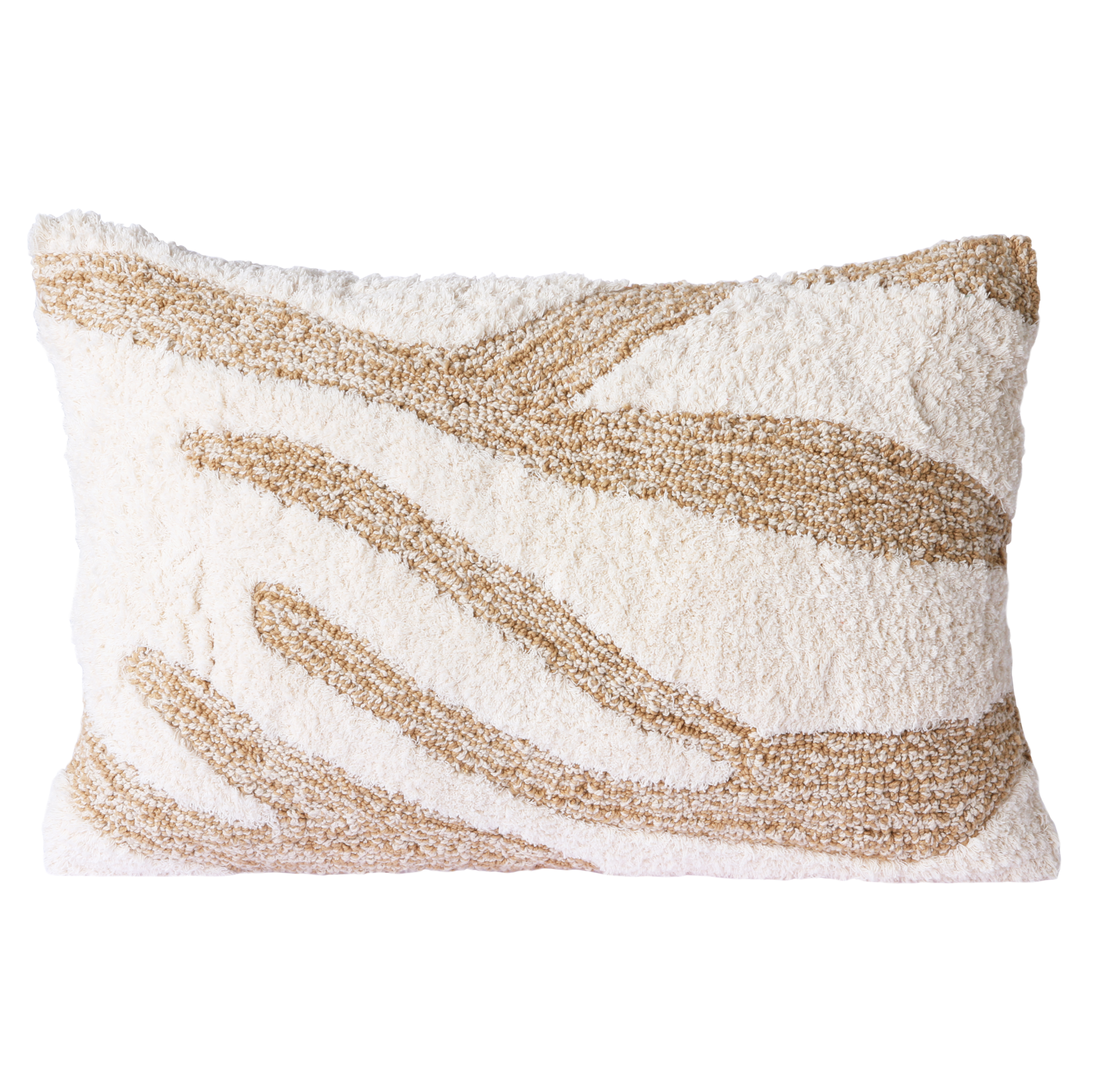 Sierkussen Fluffy 55x35 cm white/beige