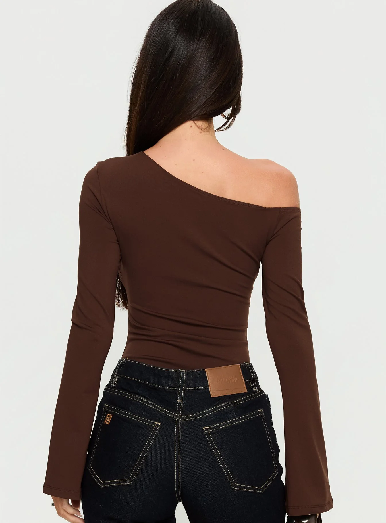 Raissa Cut Out One Shoulder Bodysuit Brown