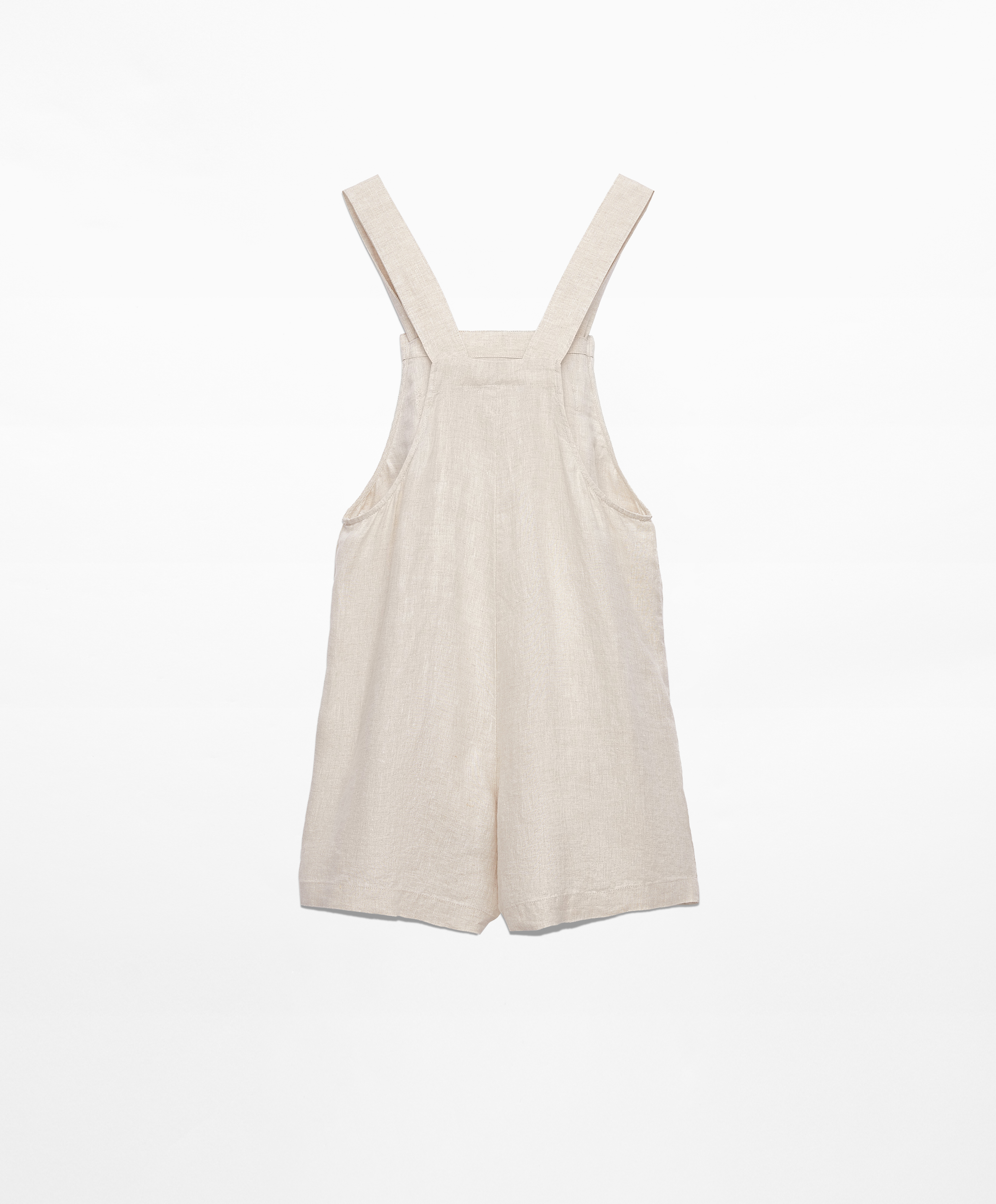 OYSHO Short strappy jumpsuit in 100% linen