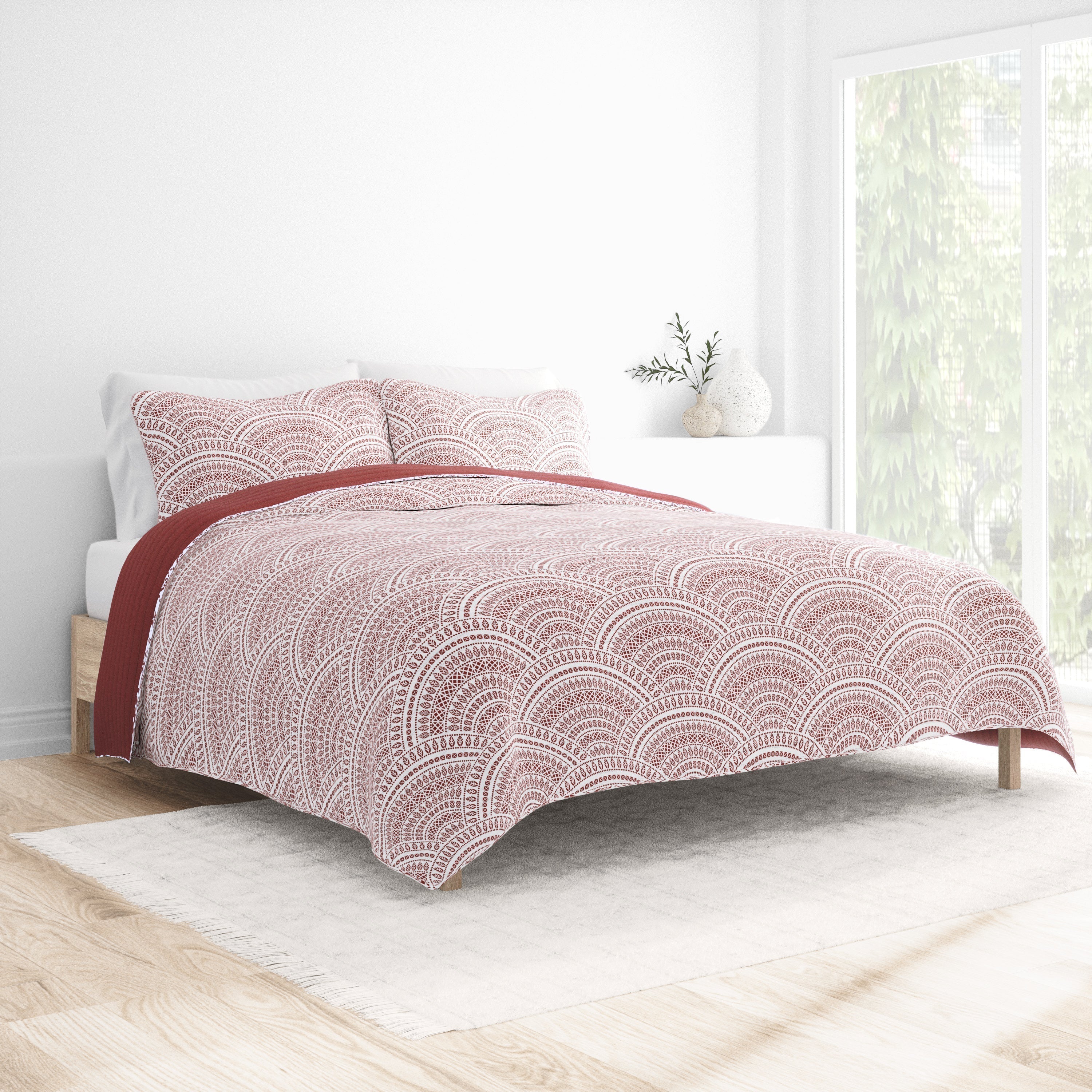 Sale - Scallop Reversible Quilted Coverlet Set