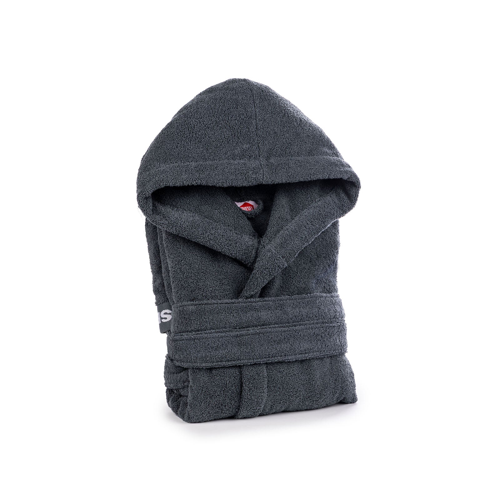 Accappatoio Con Cappuccio In Cotone Logo Xl/Xxl Grey Diesel