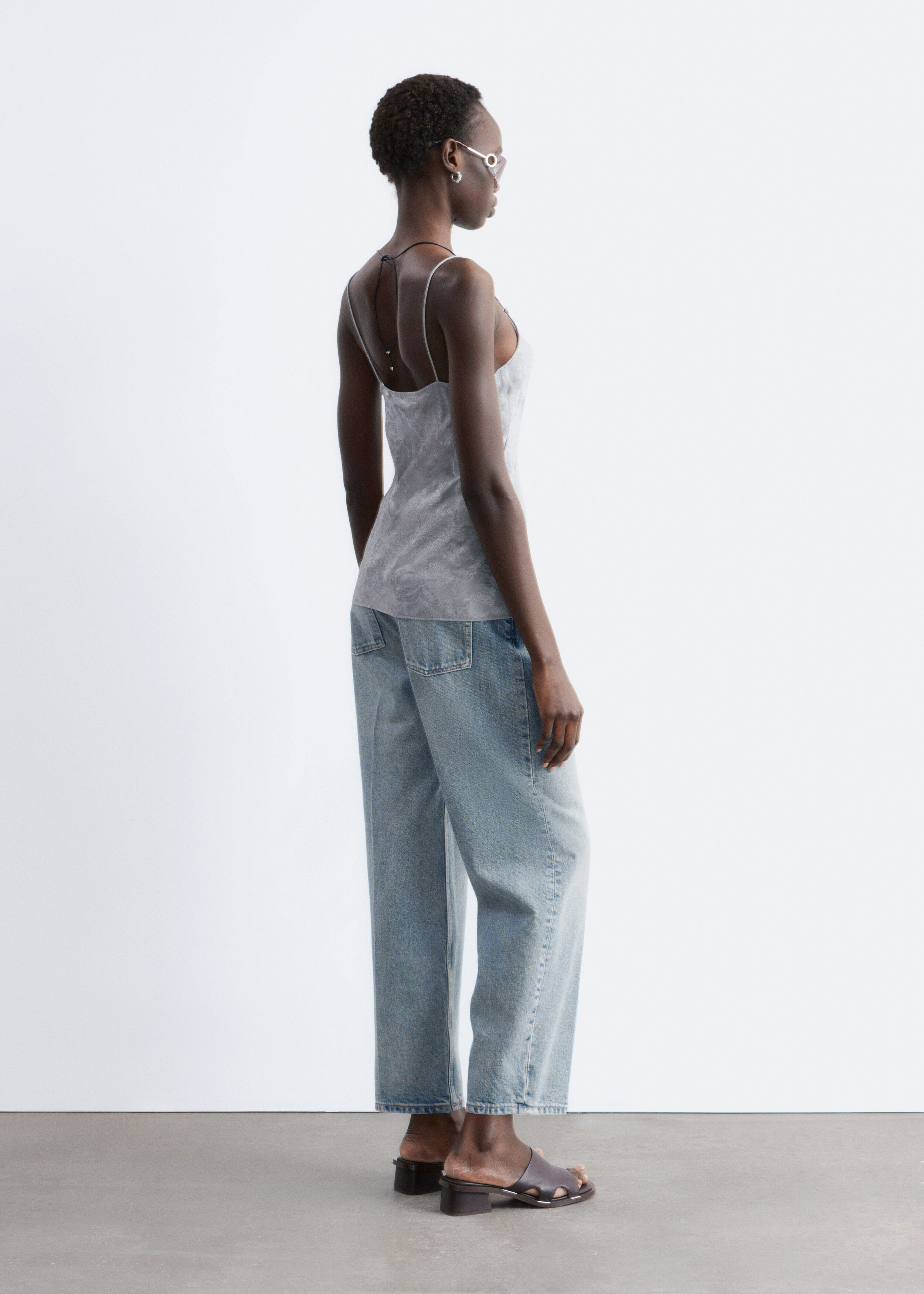 & Other Stories SHEER SATIN JACQUARD CAMISOLE