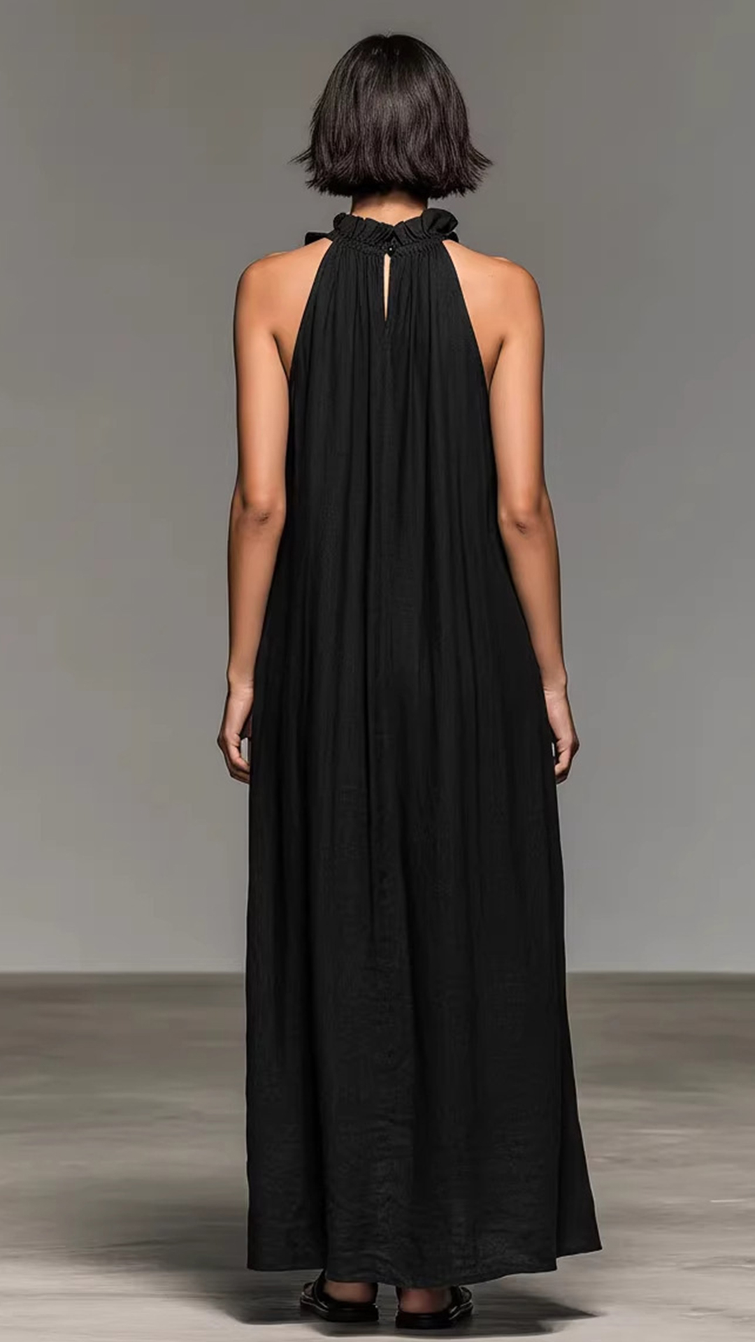 Women's Halter-Neck Ruffled Sleeveless Maxi Dress - Nordfashionstorm - Women's Clothing, Fashion for You - Nordfashionstorm.com