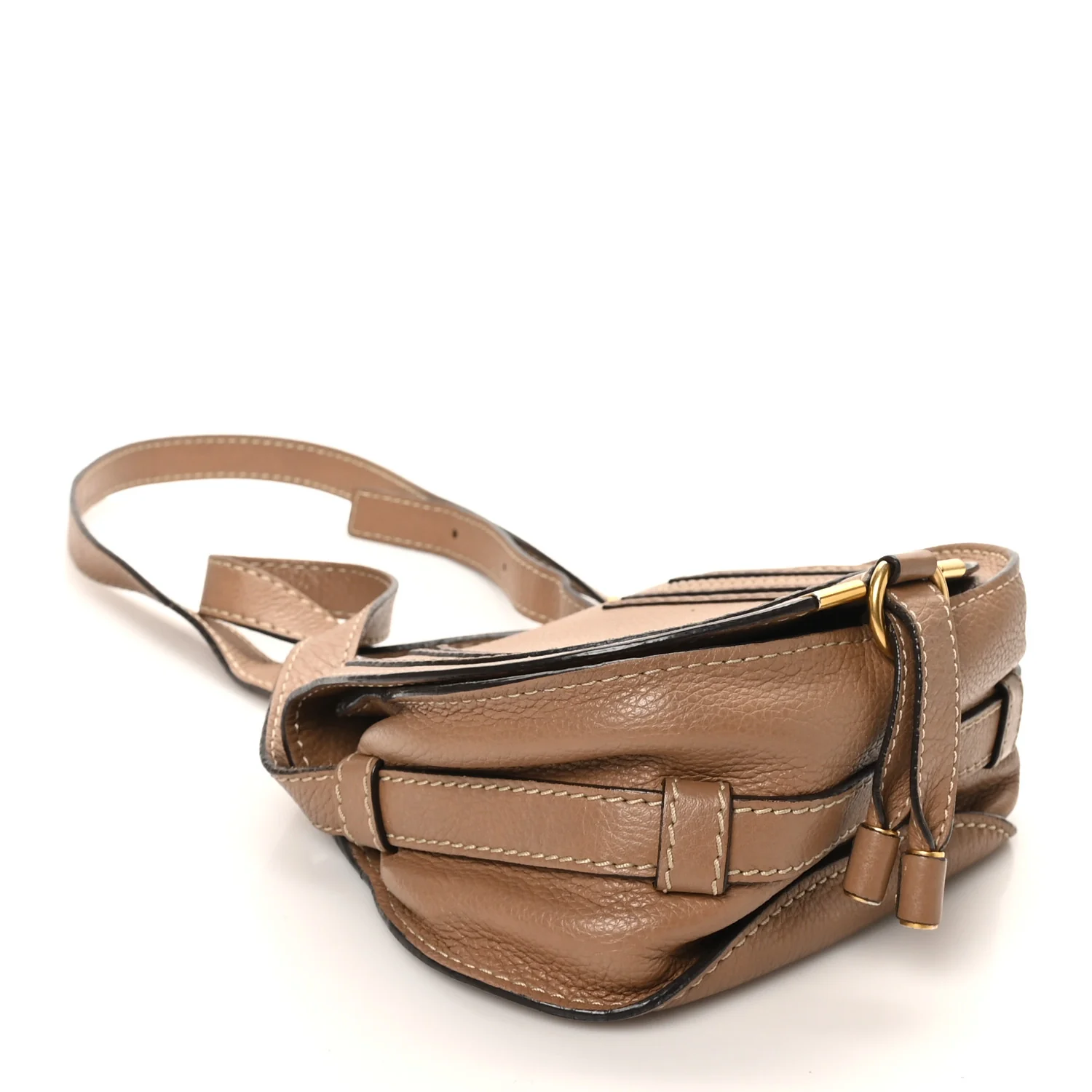 Calfskin Mini Marcie Round Crossbody Bag Nut - Top Club
