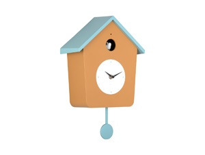 Wandklok Cuckoo Light - Okergeel & mistigblauw