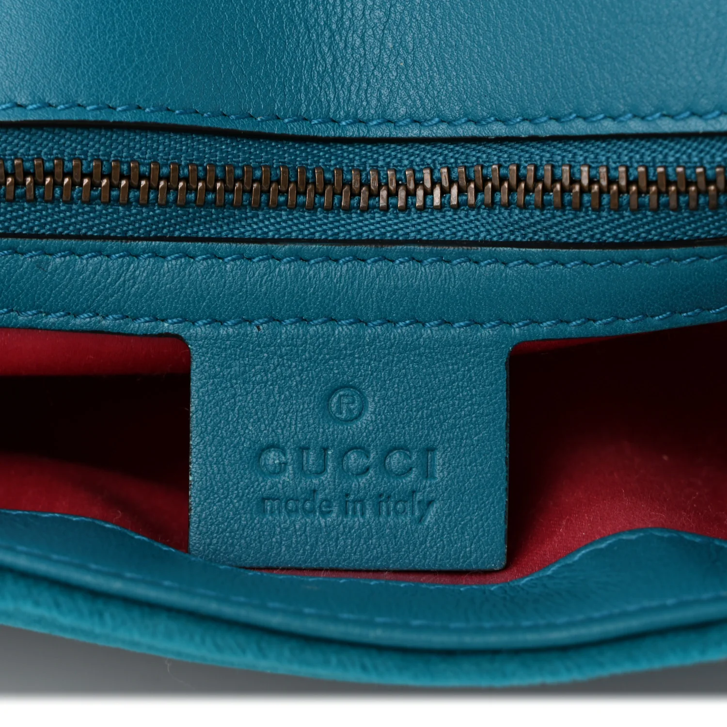 Velvet Matelasse Small GG Marmont Shoulder Bag Pavone Cyan - Top Club
