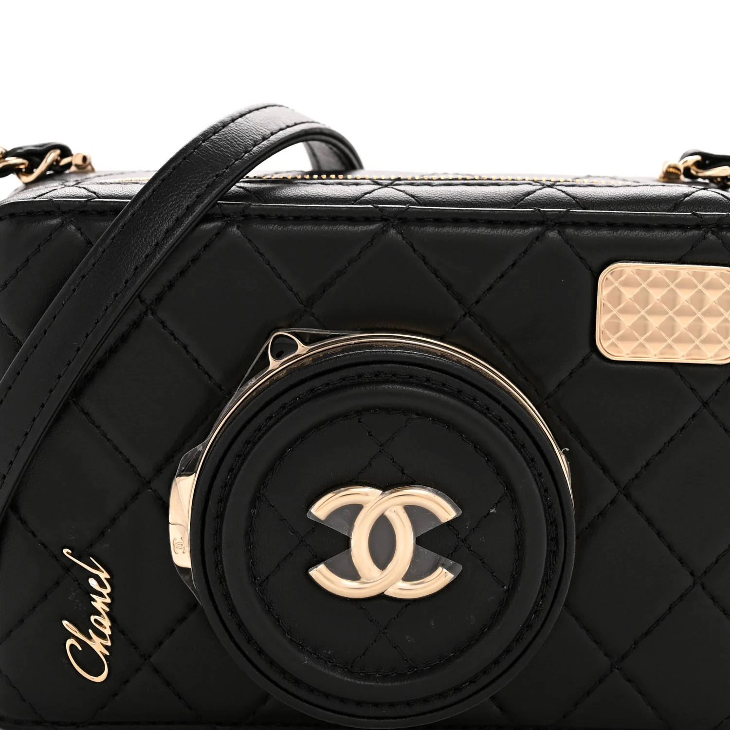 Lambskin Quilted Coco Click Bag Black - Top Club