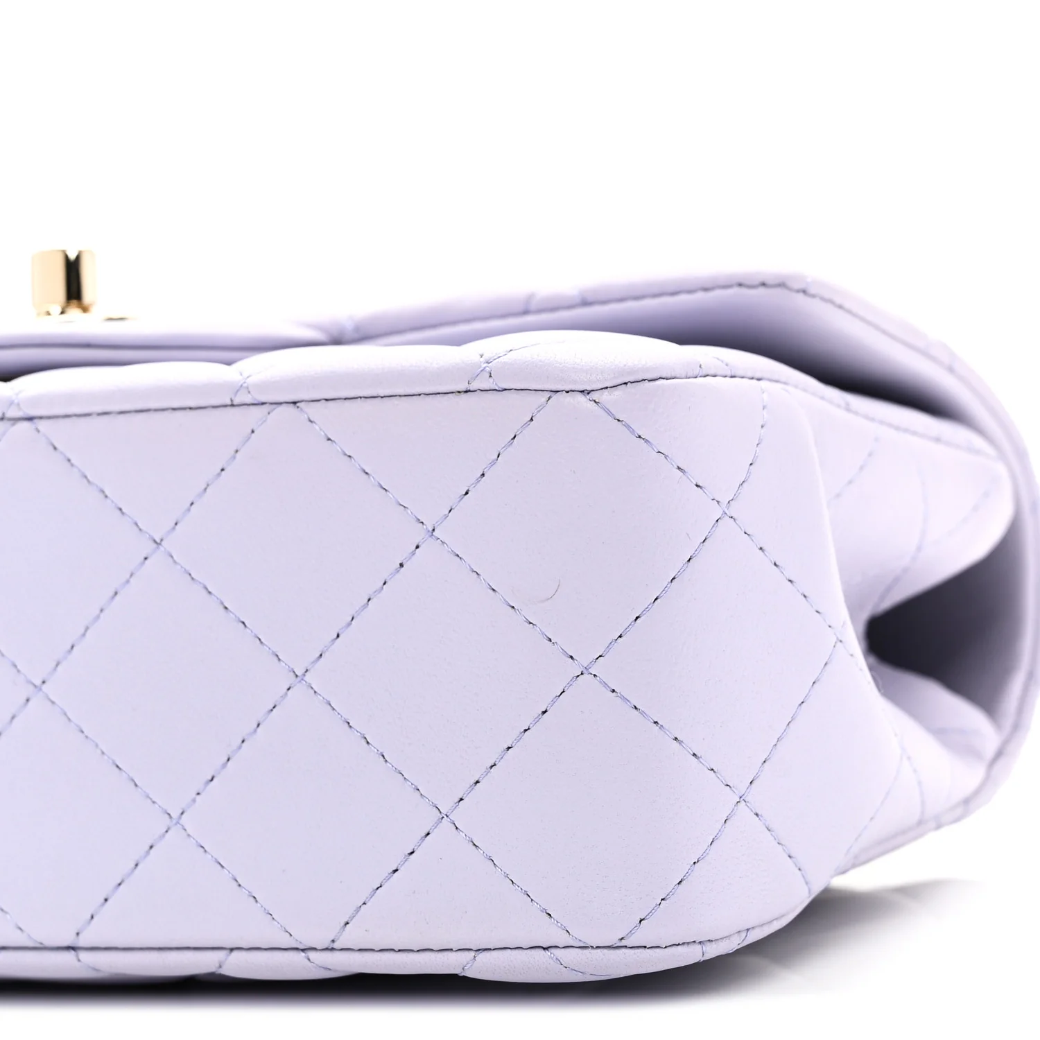 Lambskin Quilted Mini Top Handle Rectangular Flap Light Purple - Top Club