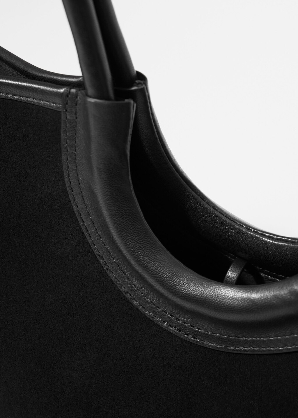 & Other Stories LEATHER-TRIMMED SUEDE TOTE BAG