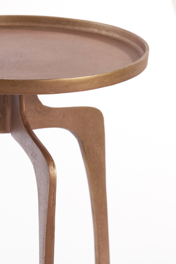 Bijzettafel 41-63 cm bruin brons