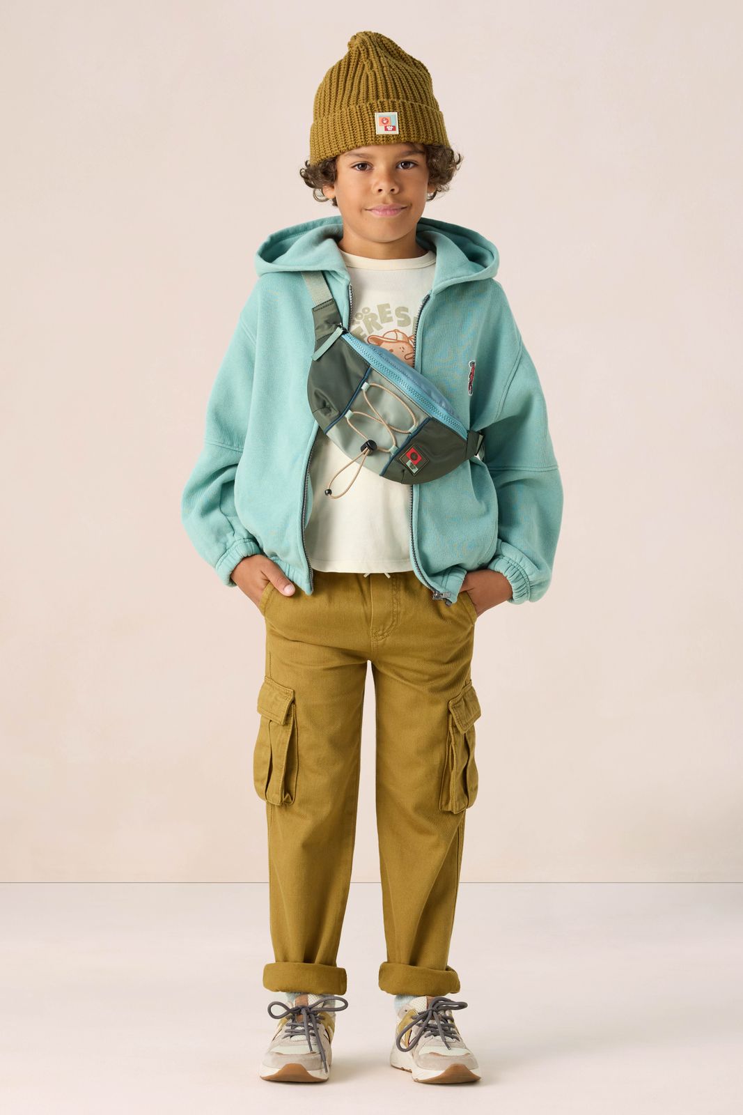 Donkergroene nylon crossbodytas