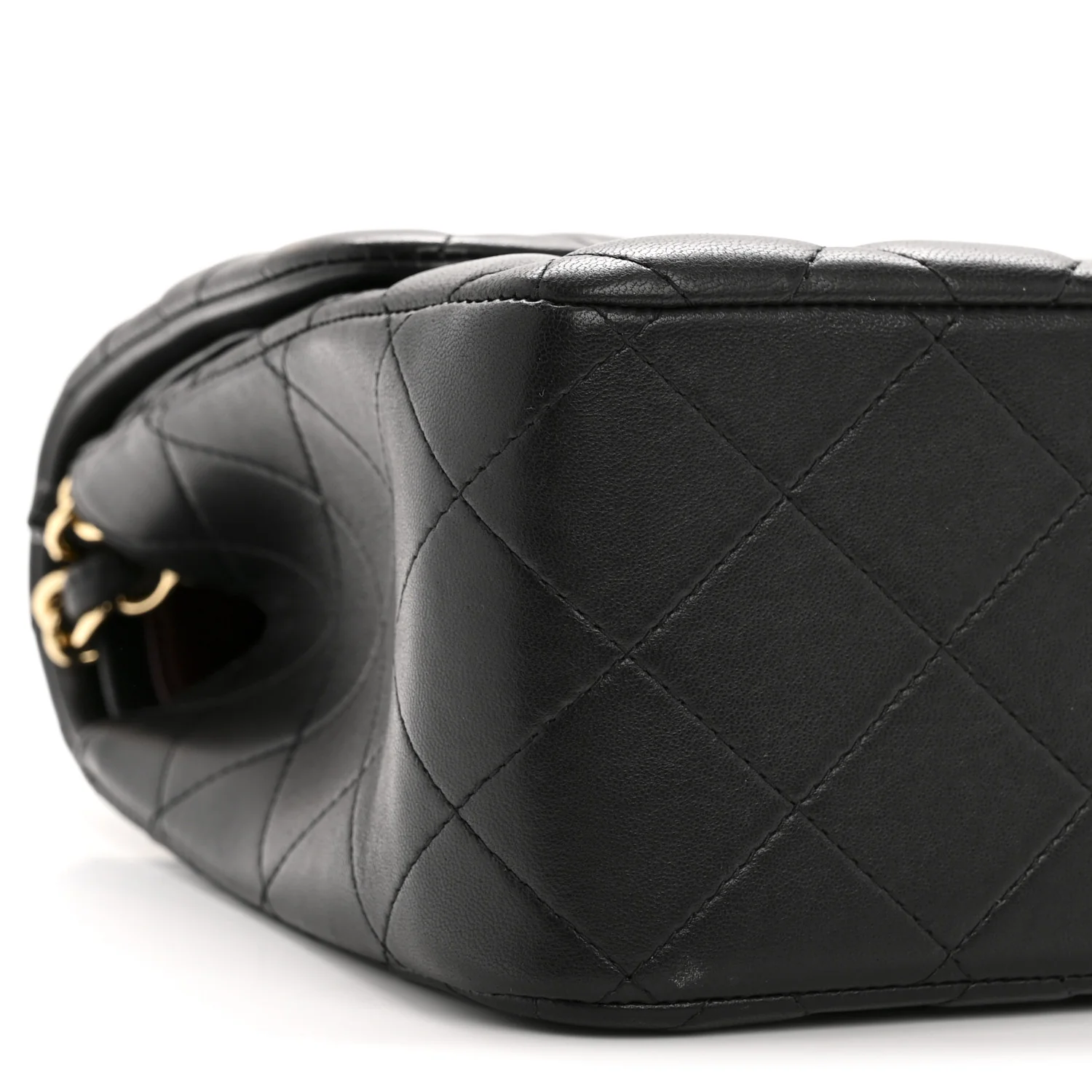 Lambskin Quilted Jumbo Double Flap Black - Top Club