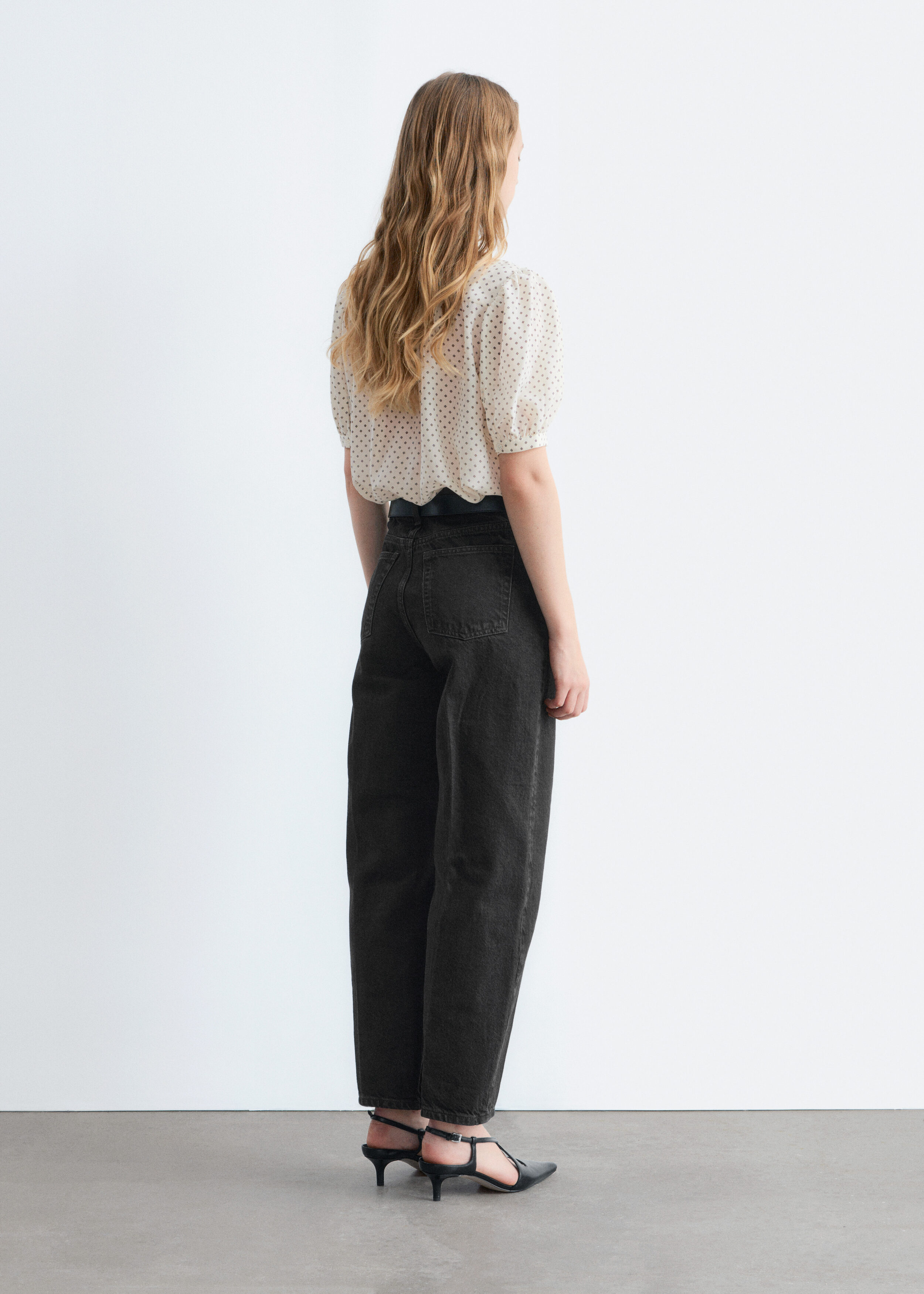& Other Stories PRINTED TIE-NECK SILK BLOUSE
