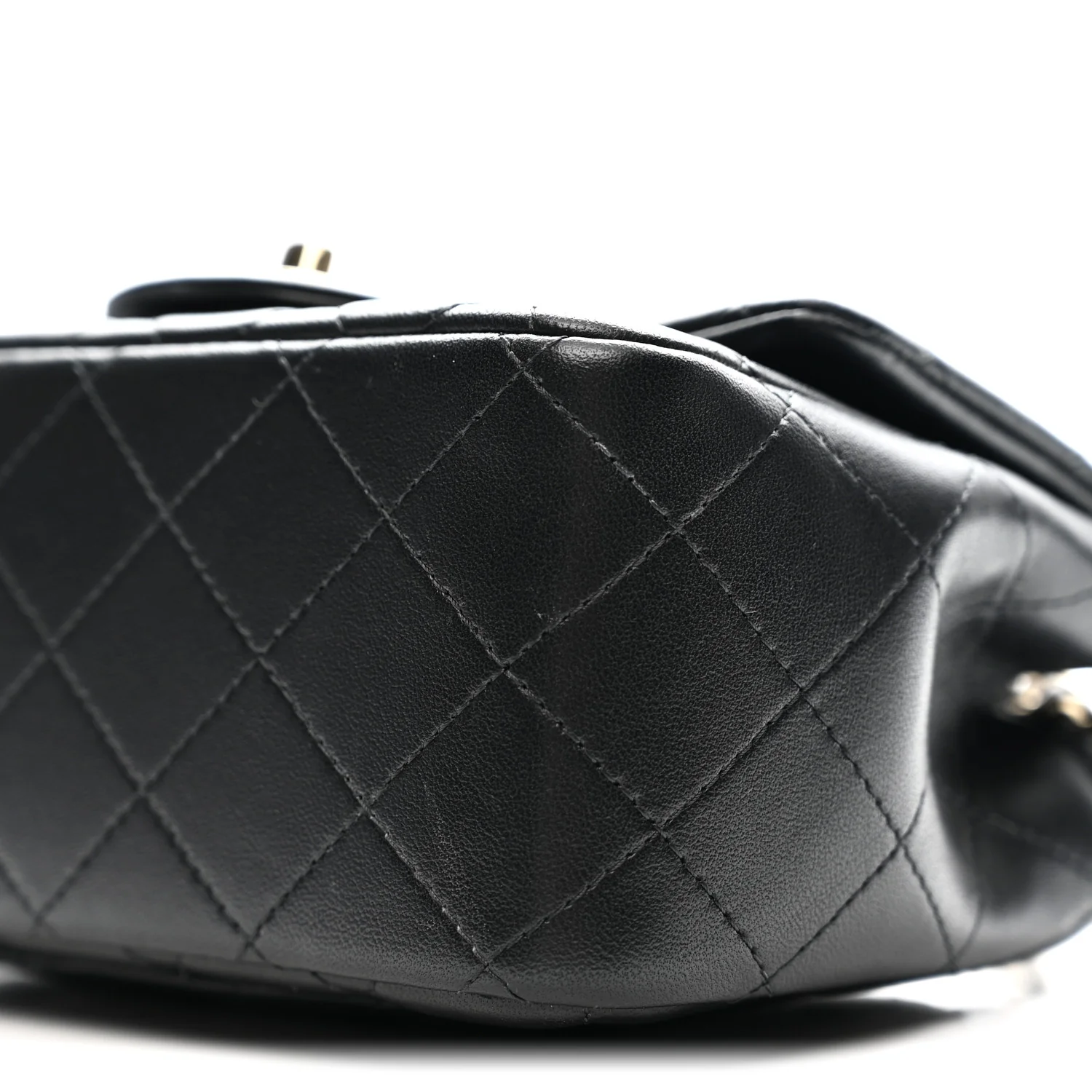 Lambskin Quilted Mini Square Flap Black - Top Club