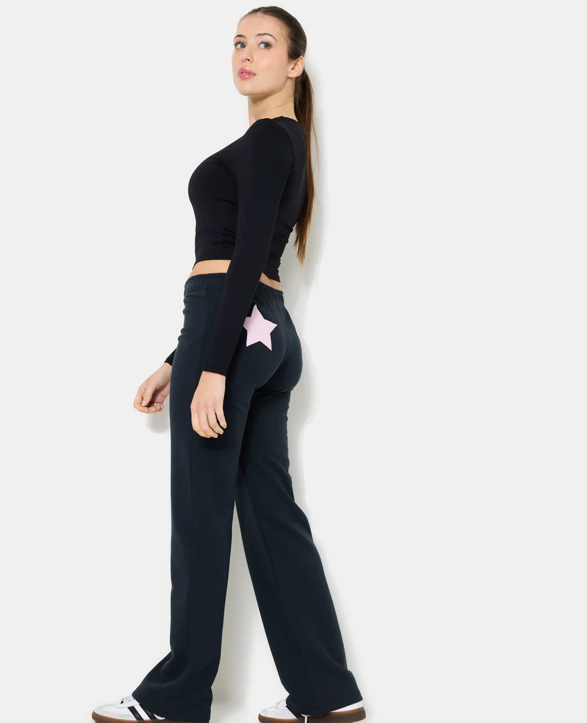 Pimkie Pantalon droit en molleton avec étoiles dos