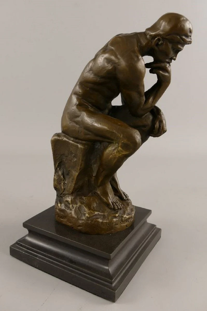 Art Deco Bronze Decorative Figure The Thinker Bronze / Black H. 26 cm