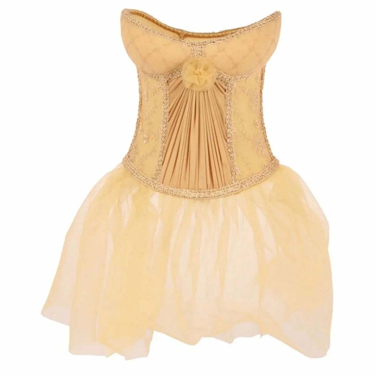 Baroque lampshade in women's dress shape gold H. 19 cm