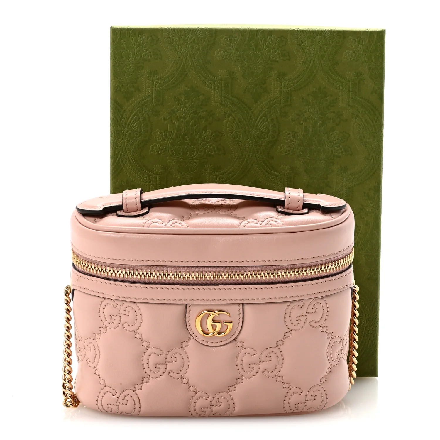 Calfskin GG Matelasse Mini Top Handle Bag Perfect Pink - Top Club