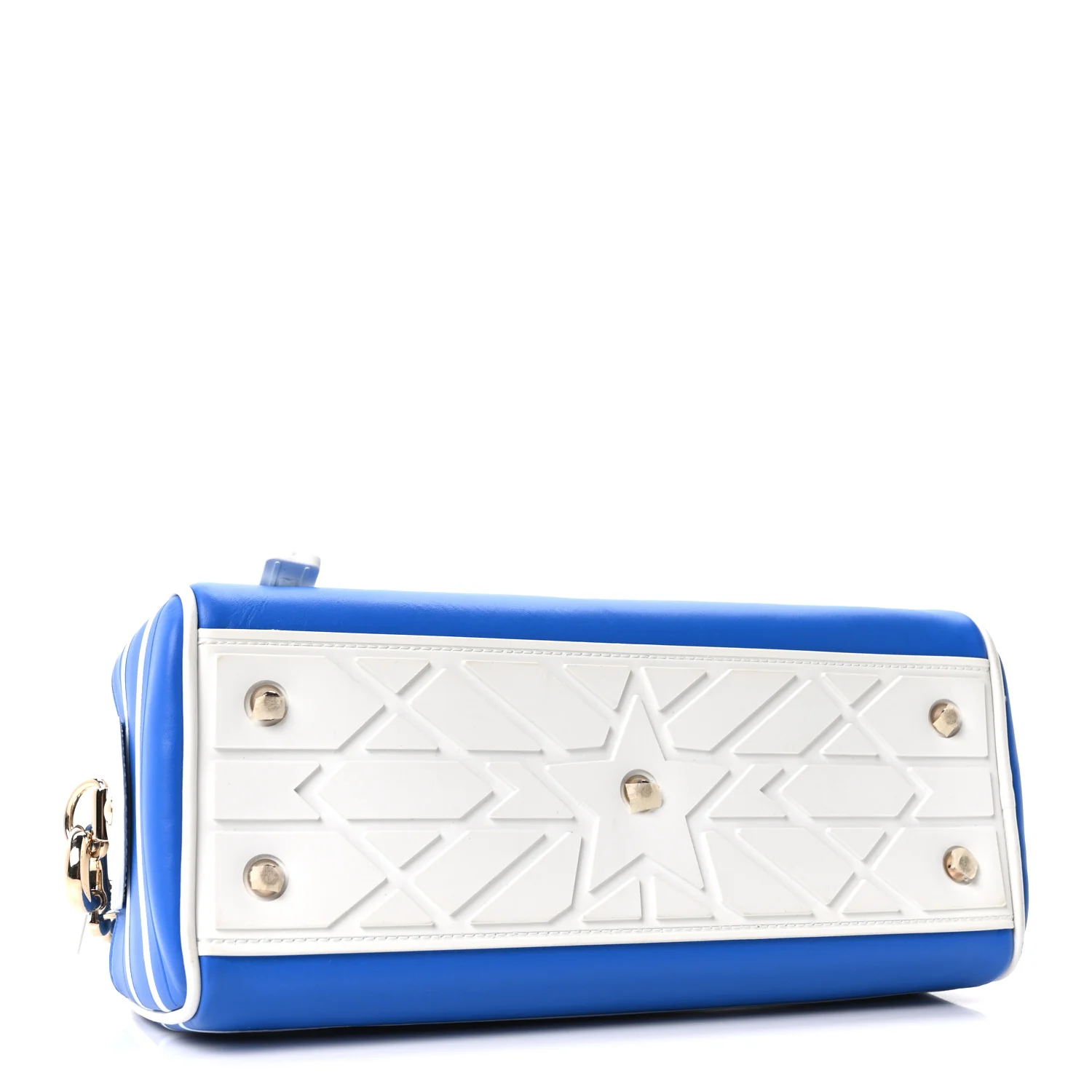 Calfskin Small Dior Vibe Zip Bowling Bag Blue - Top Club