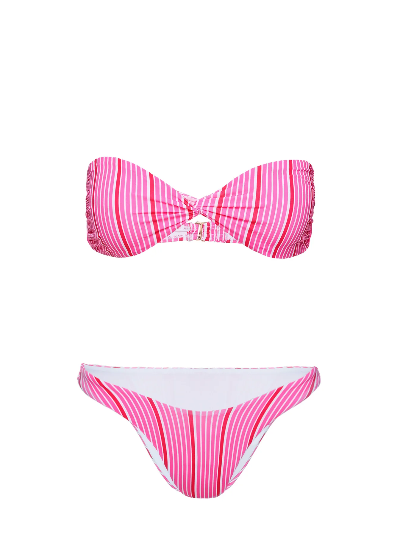 Tamrali Bandeau Bikini Top Pink Stripe