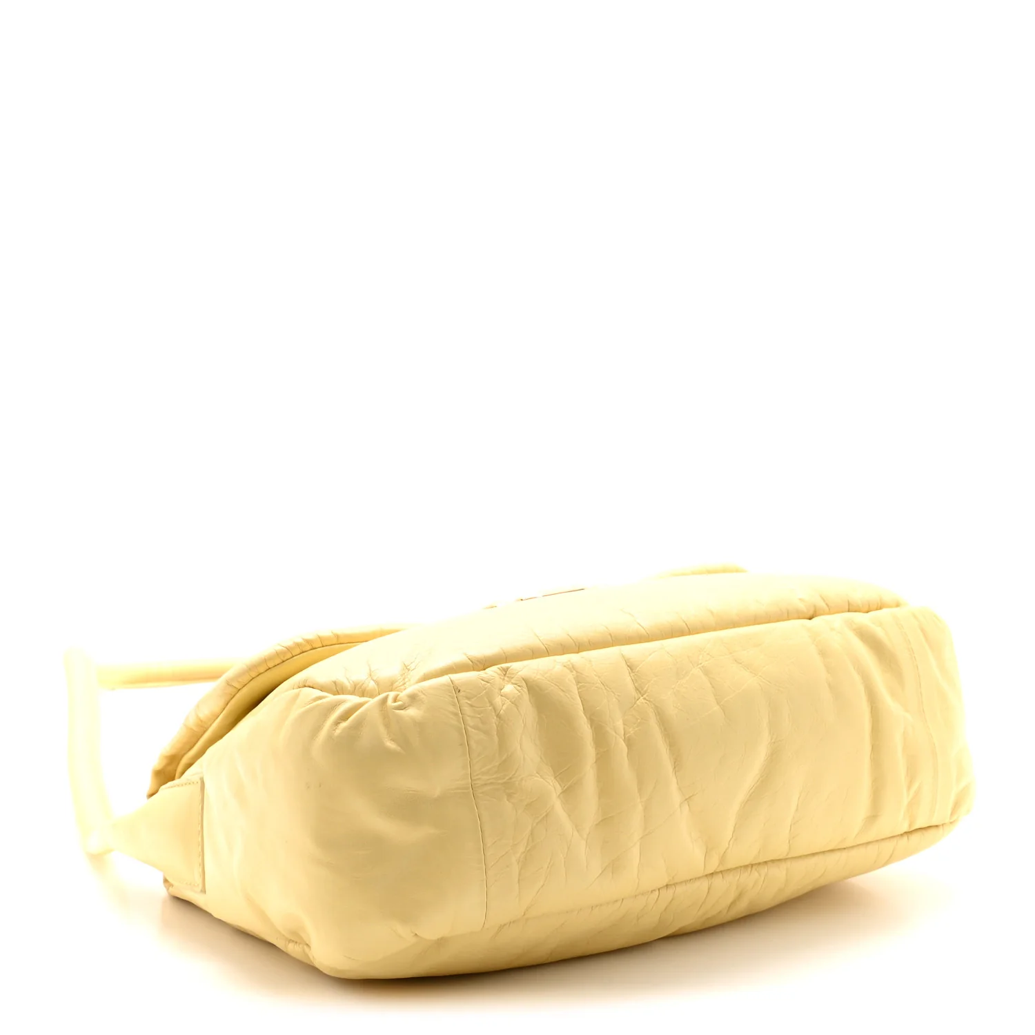 Paper Calfskin Puffy Flap Butter Brass - Top Club