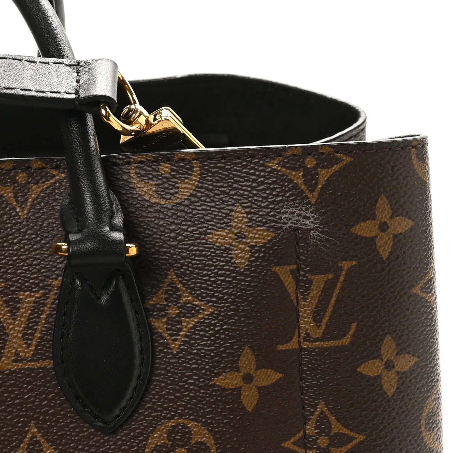 Monogram Flower Tote Black - Top Club
