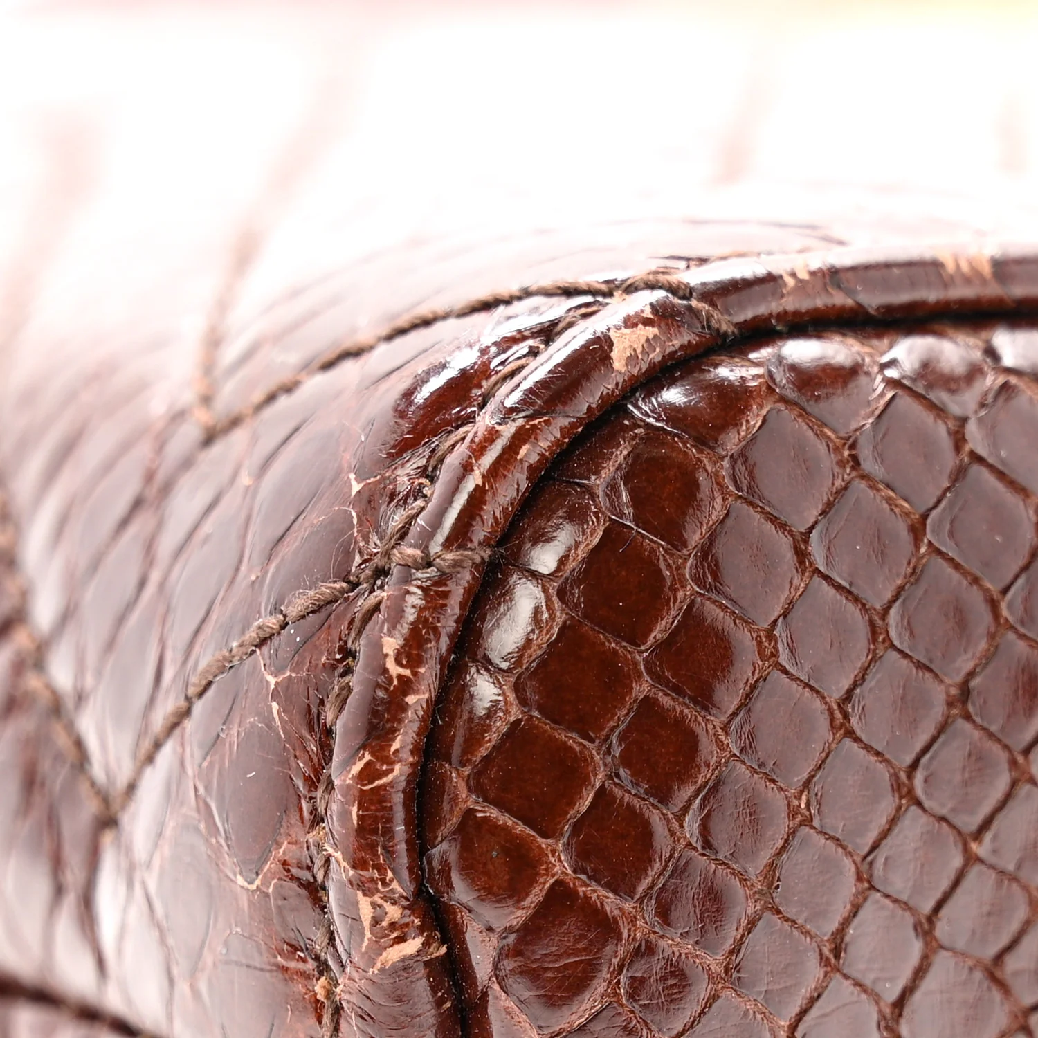 Snakeskin Matelasse Medium GG Marmont Slim Tote Brown - Top Club