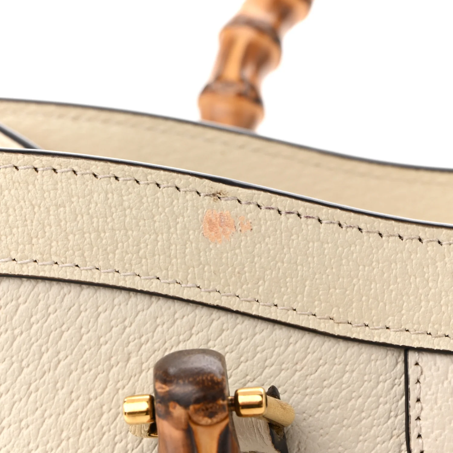 Textured Dollar Calfskin Web Small Diana Tote Bag Mystic White - Top Club