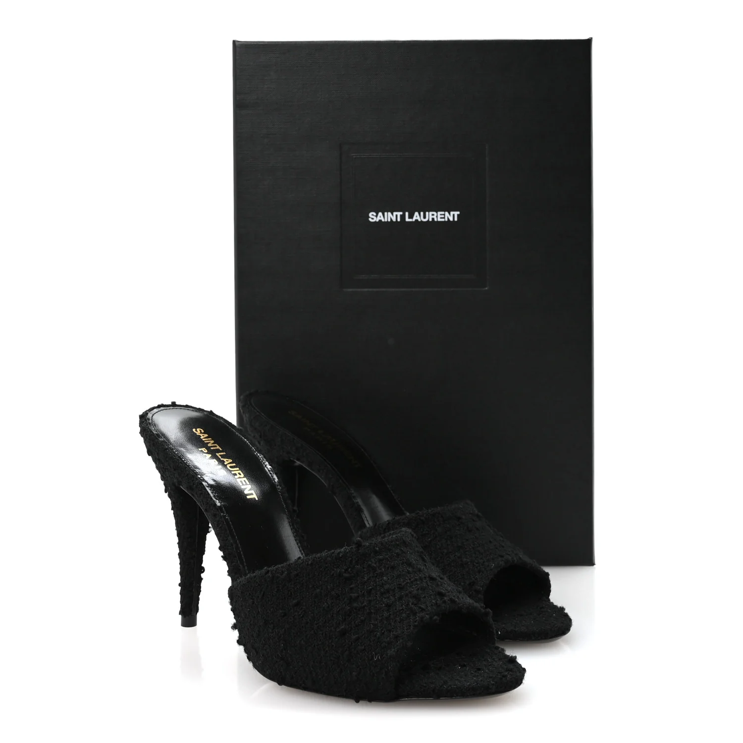 Boucle Tweed La 16 95 Mule Sandals 37 Black - Top Club