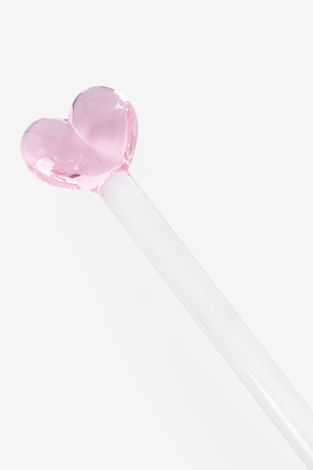 Transparante glazen lepeltje met hartje